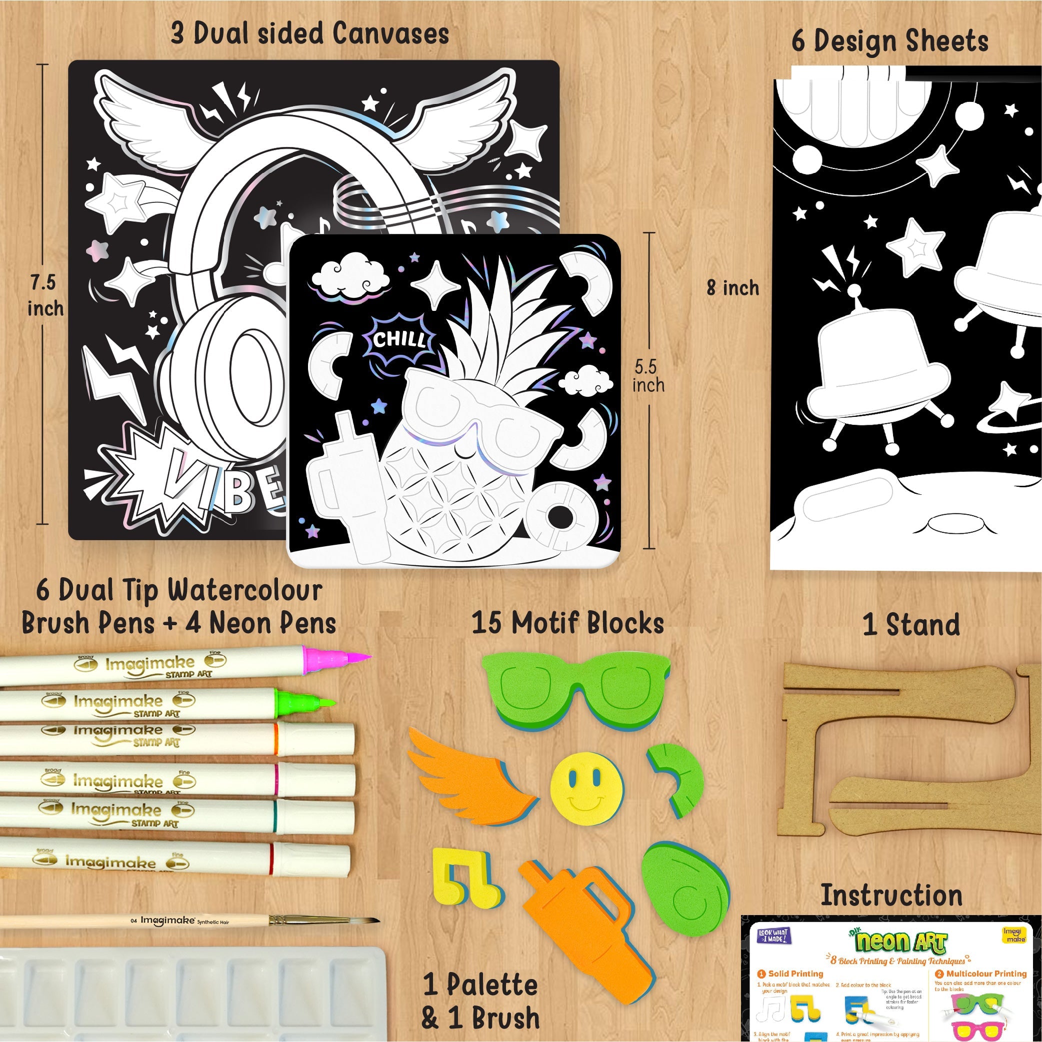 Imagimake Neon Art Kit  (UV Light Not Included)