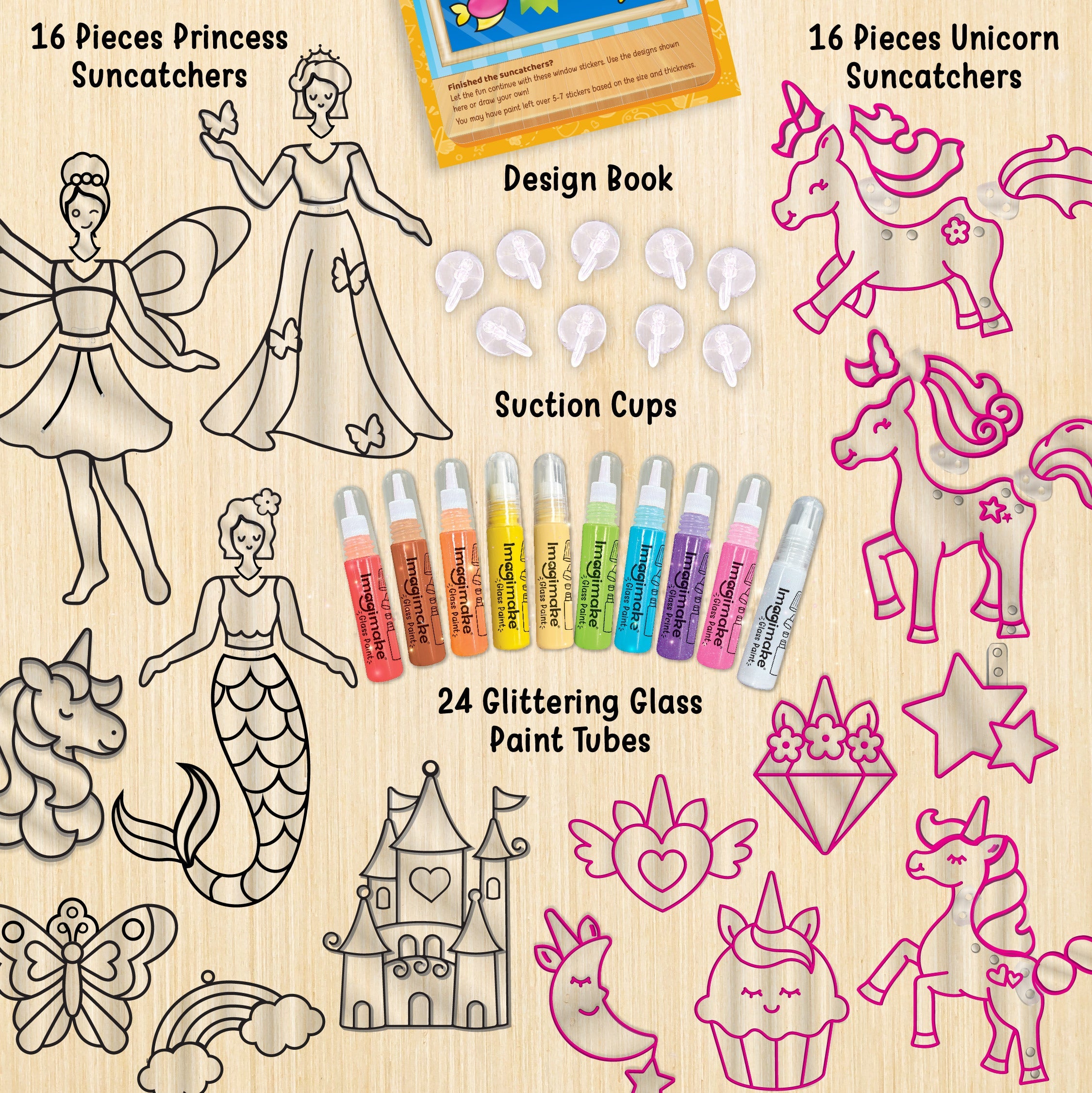 Imagimake Window Art for Kids - Princess and Unicorn