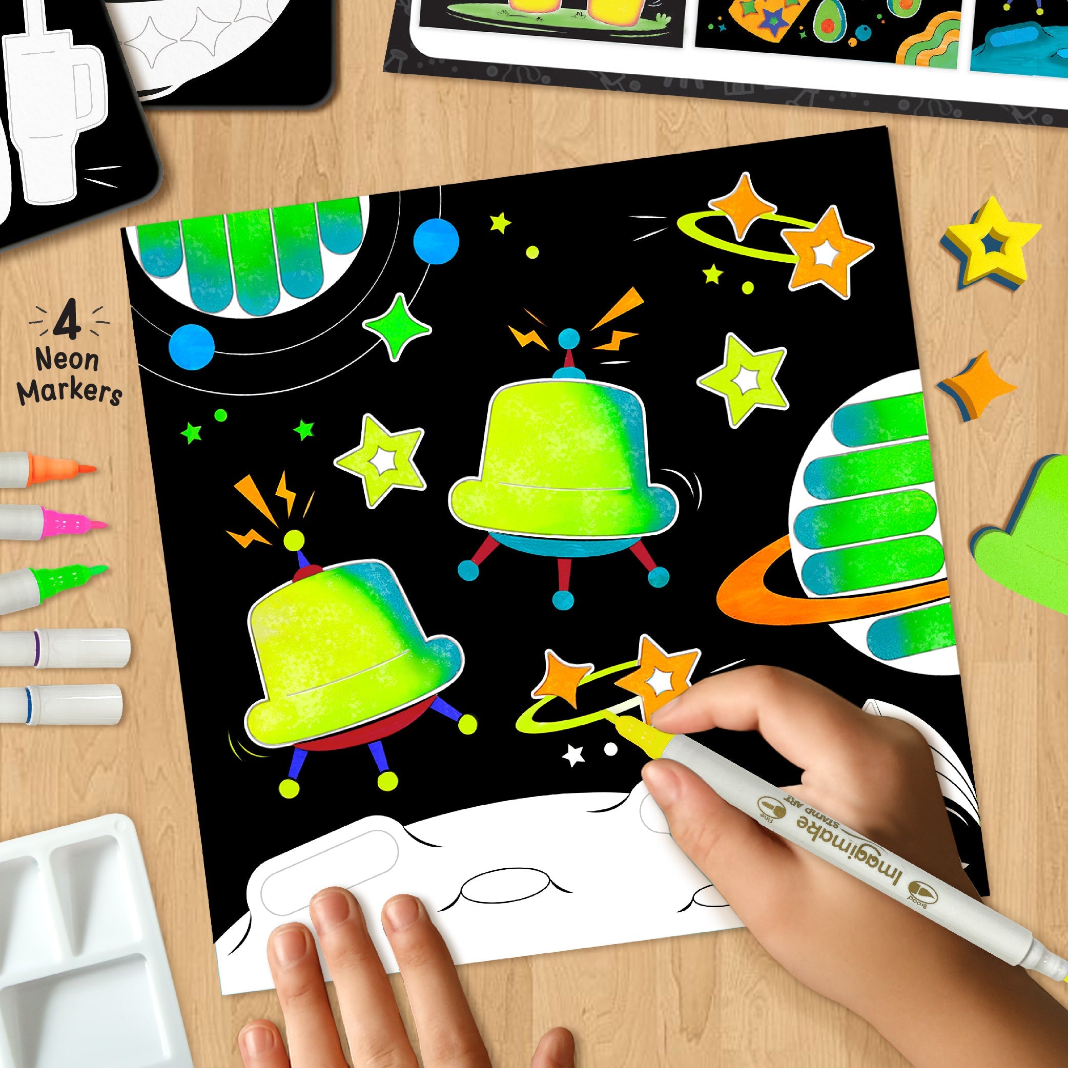 Imagimake Neon Art Kit  (UV Light Not Included)