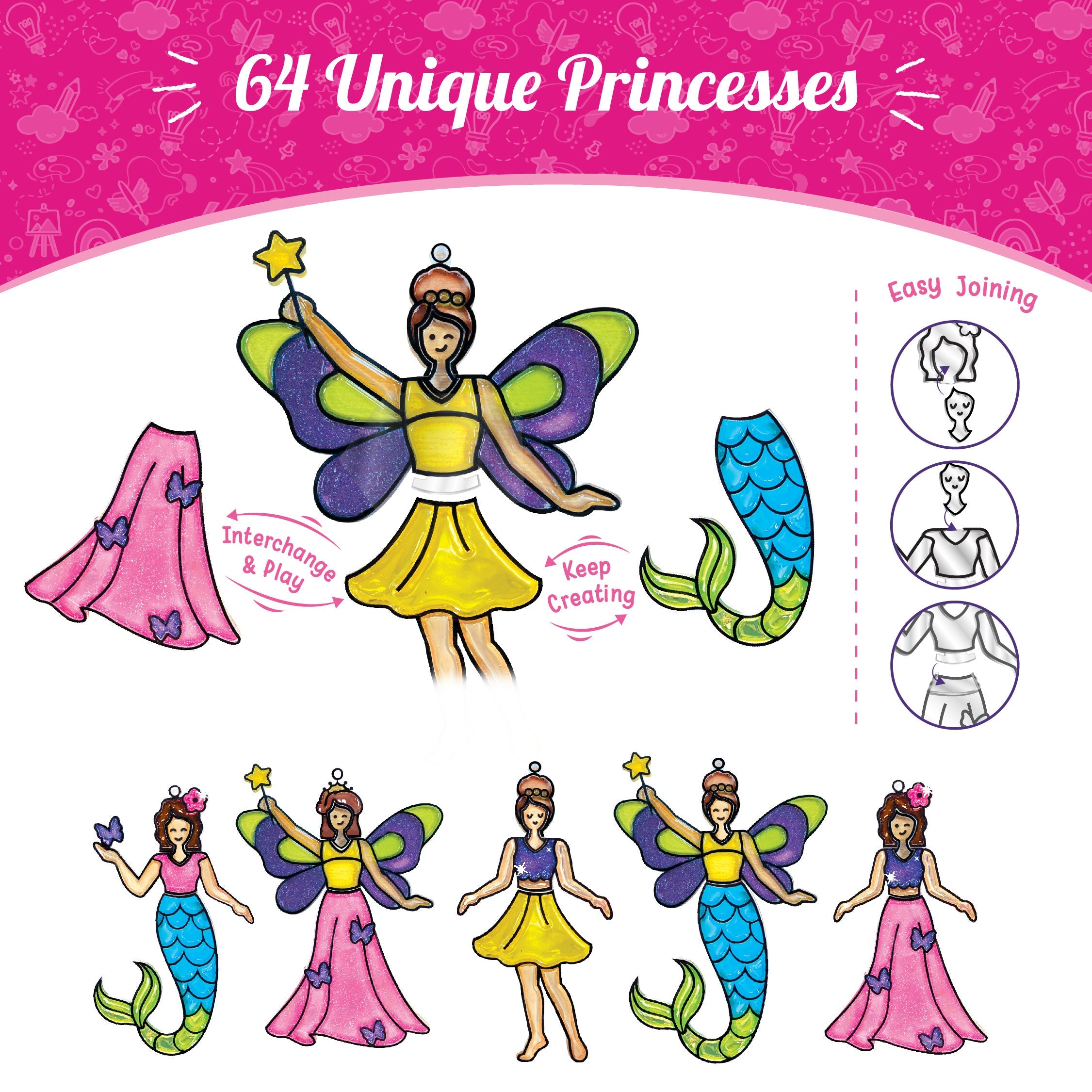 Imagimake Window Art for Kids - Princess and Unicorn