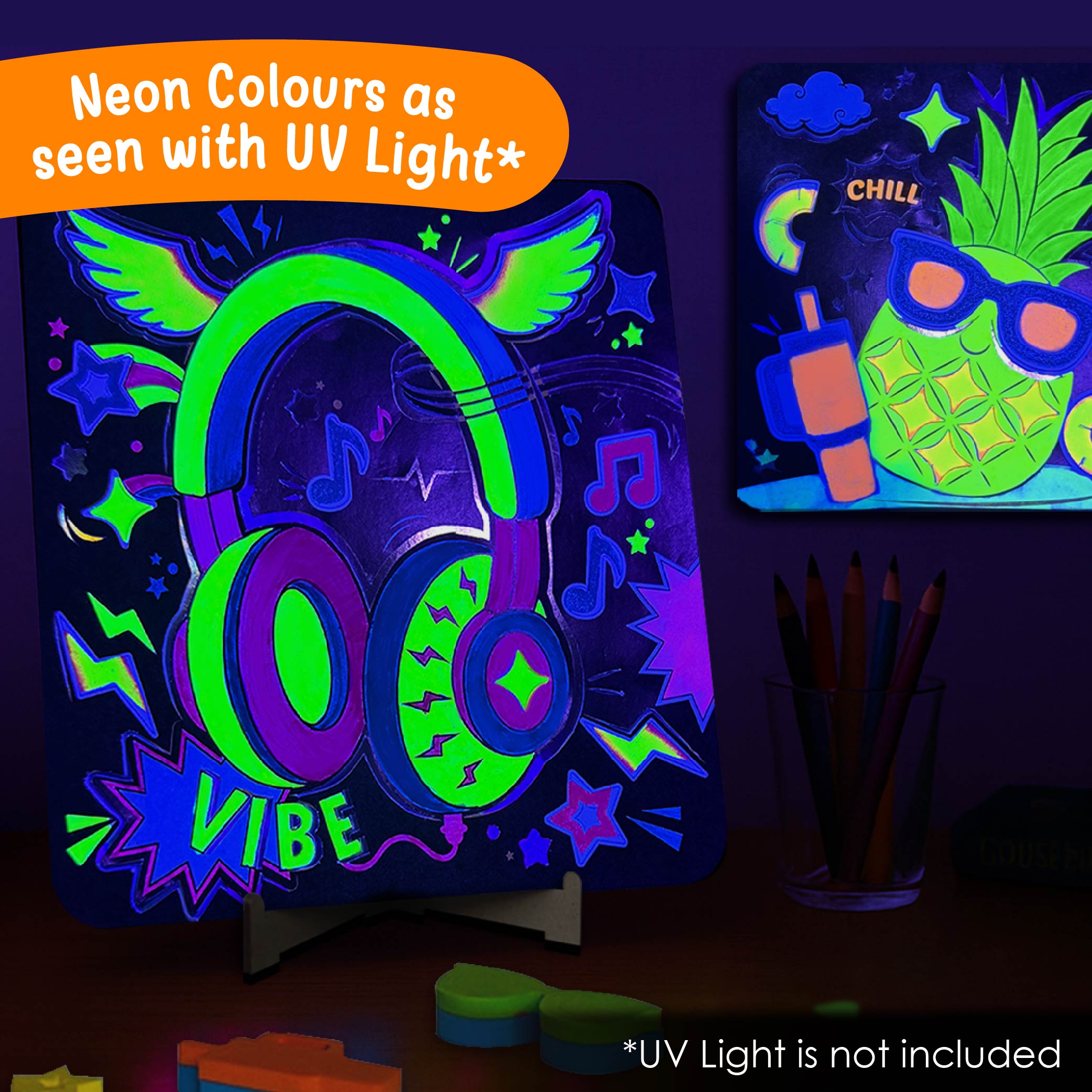 Imagimake Neon Art Kit  (UV Light Not Included)