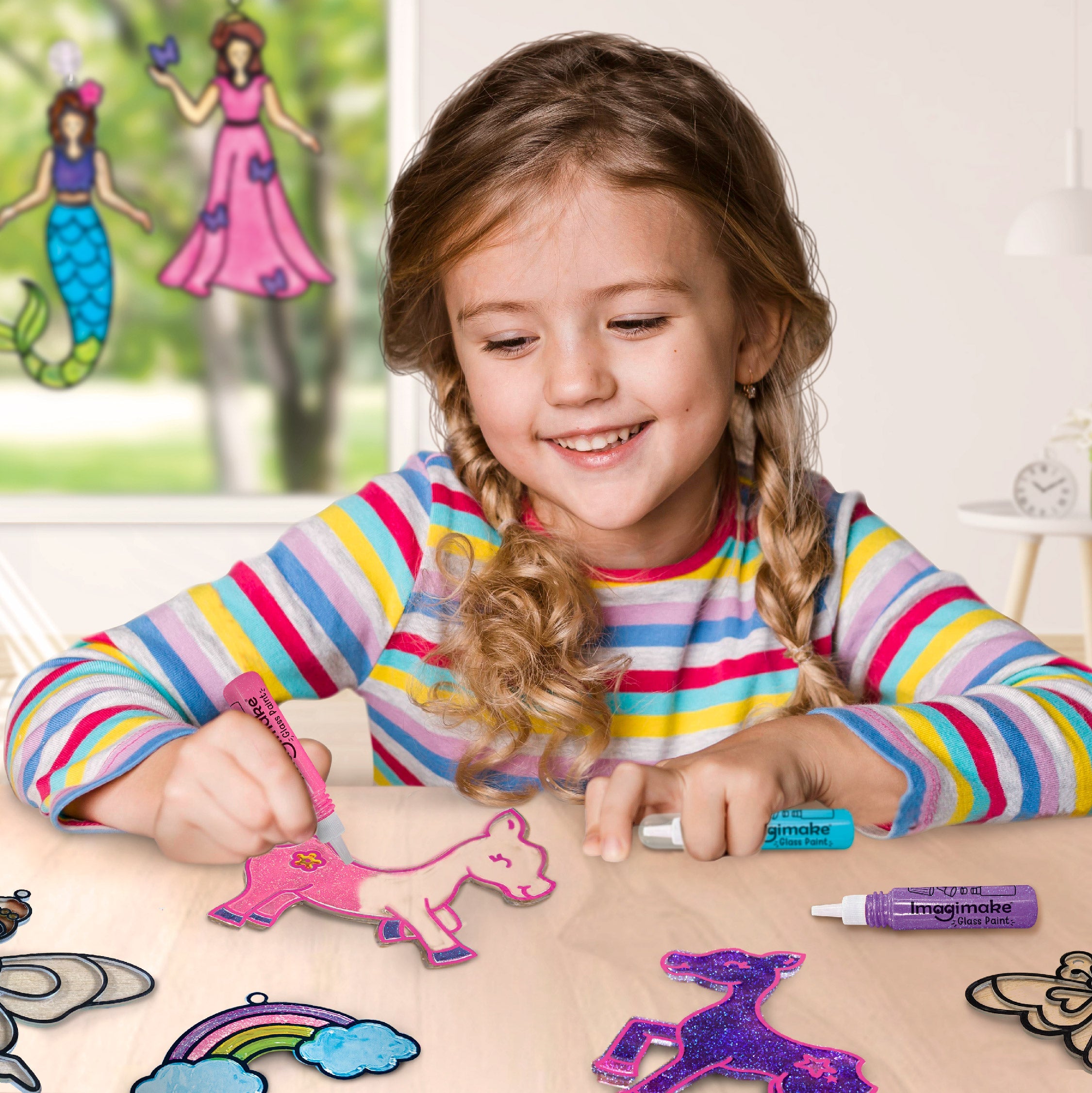 Imagimake Window Art for Kids - Princess and Unicorn