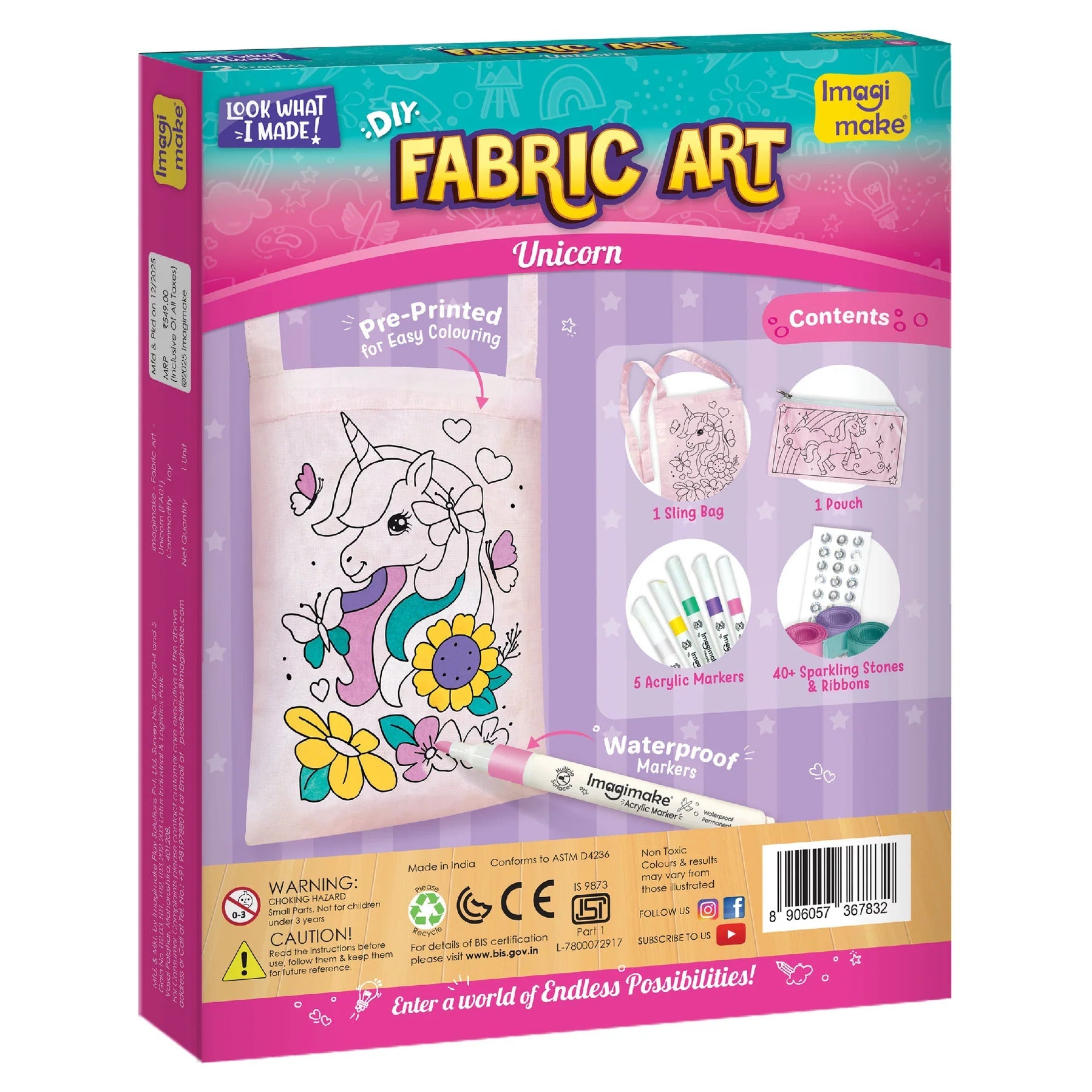 Imagimake Fabric Art - Unicorn