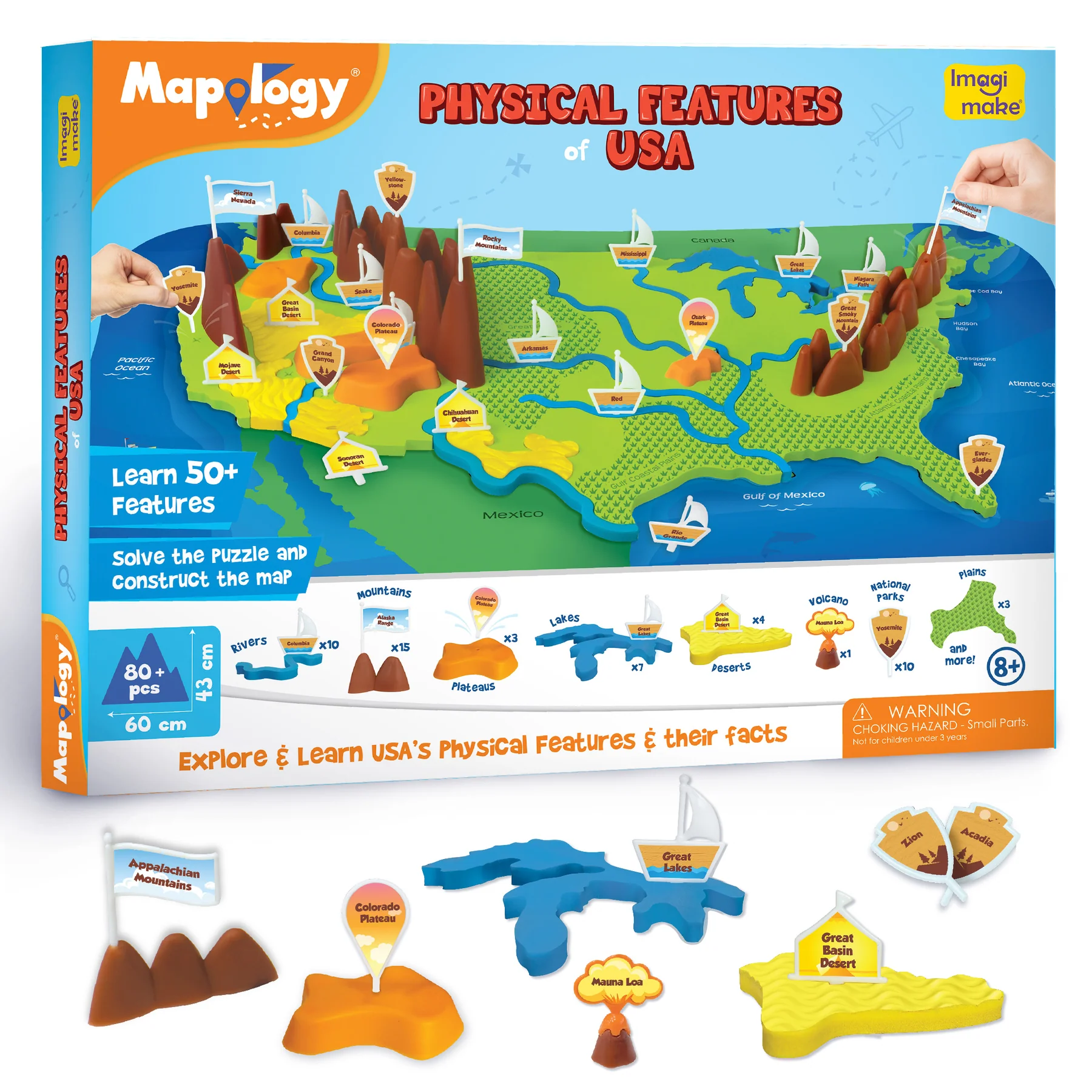 Imagimake Mapology Physical Map - USA Puzzle