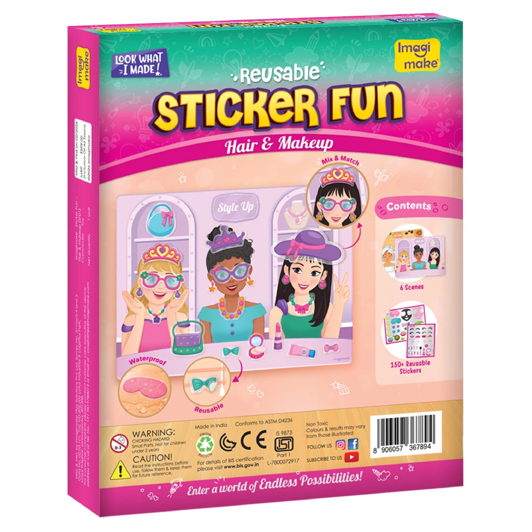 Imagimake Sticker Fun - Hair & Make up