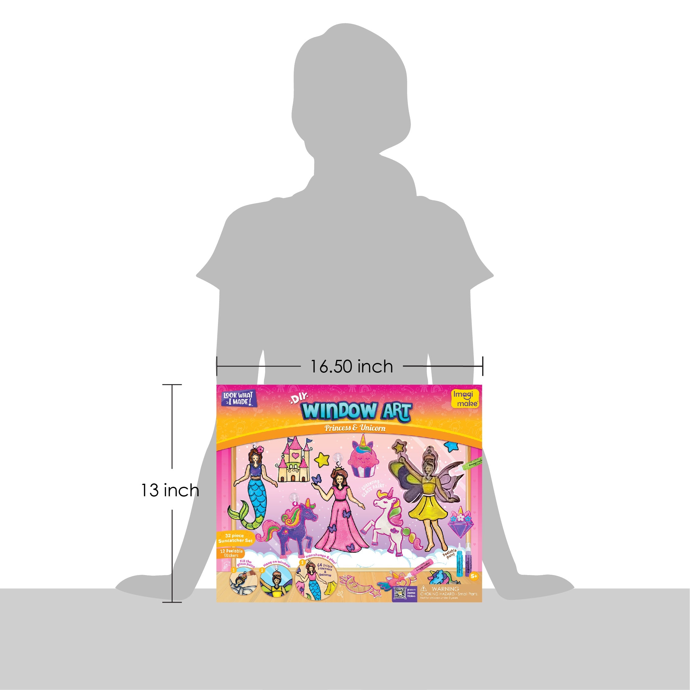 Imagimake Window Art for Kids - Princess and Unicorn