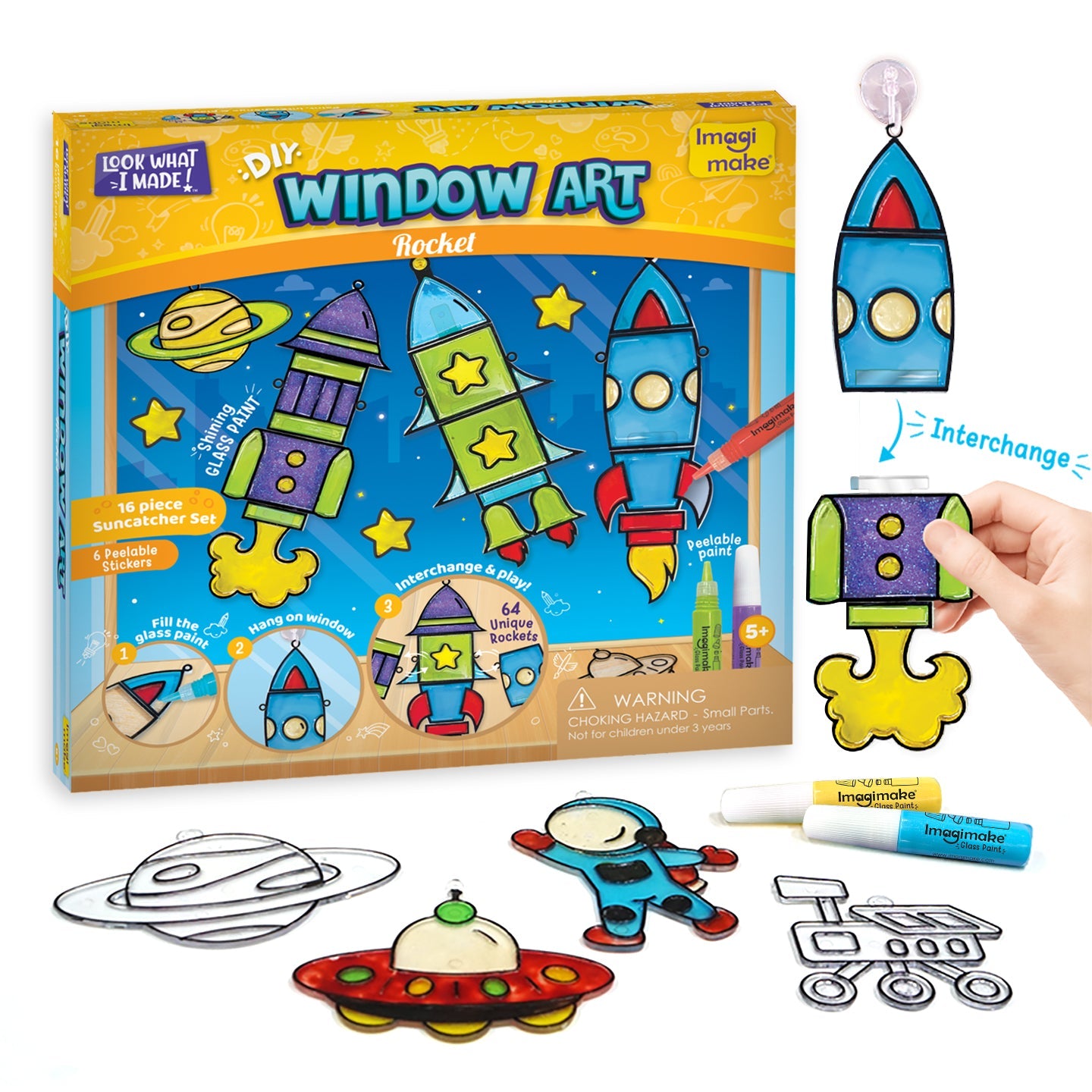 Imagimake Window Art for Kids - Rocket
