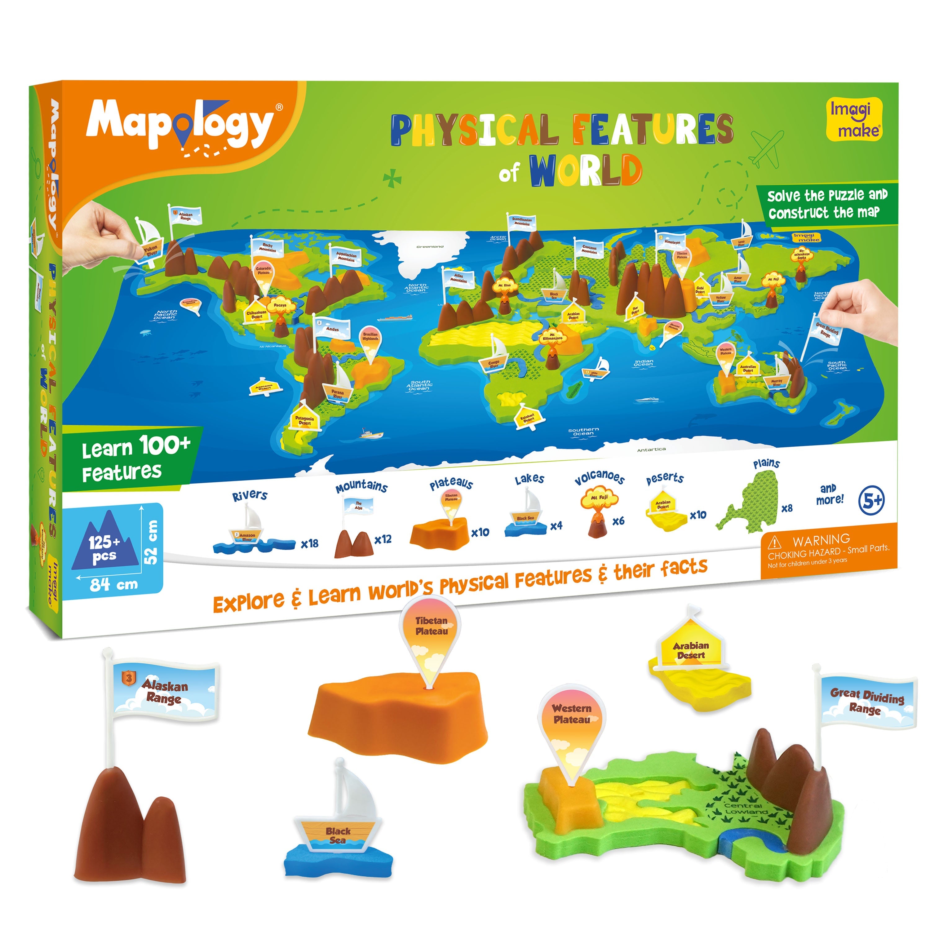 Imagimake Mapology Physical Map - World