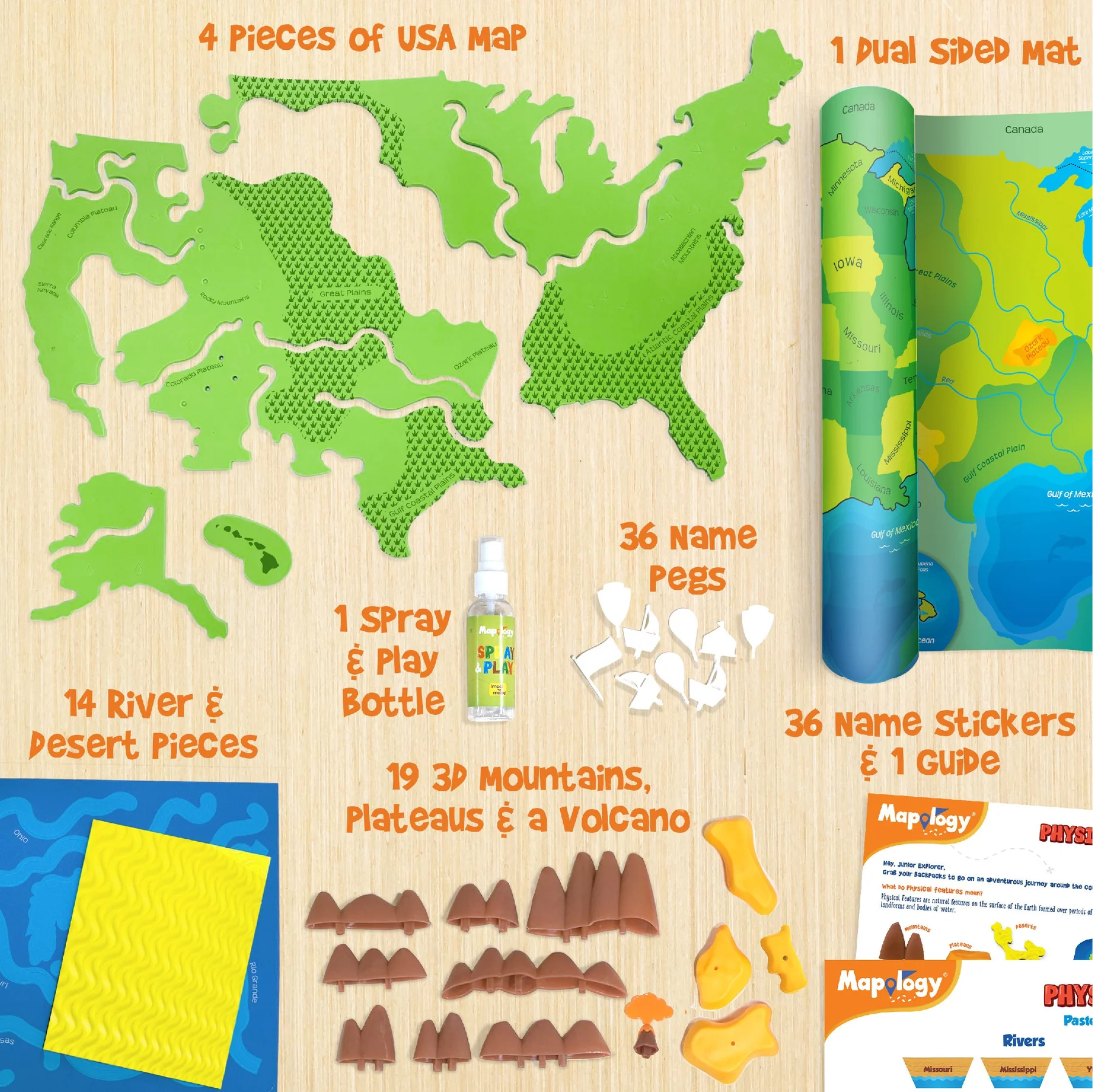 Imagimake Mapology Physical Map - USA Puzzle