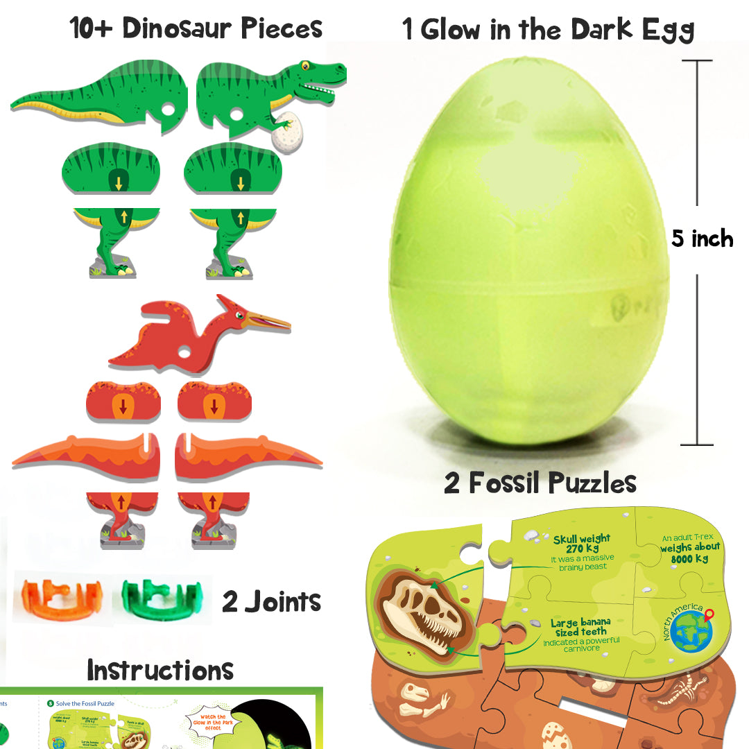 Imagimake Glow in The Dark Dinos & Egg Green