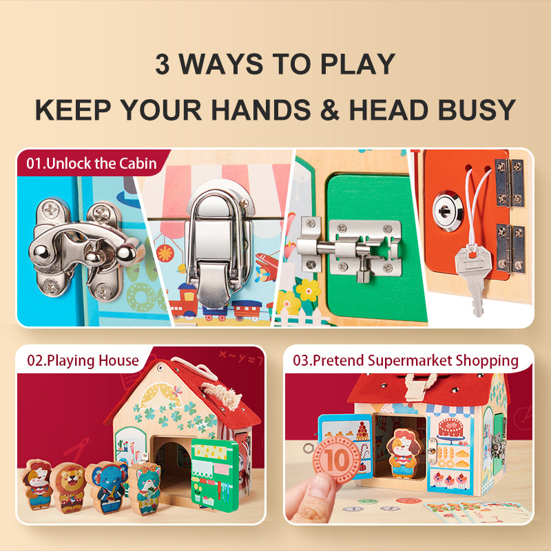 Lock Cabin - Montessori Toy