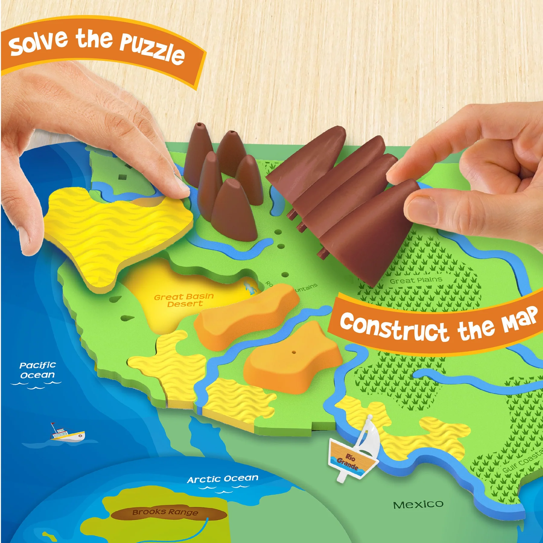 Imagimake Mapology Physical Map - USA Puzzle