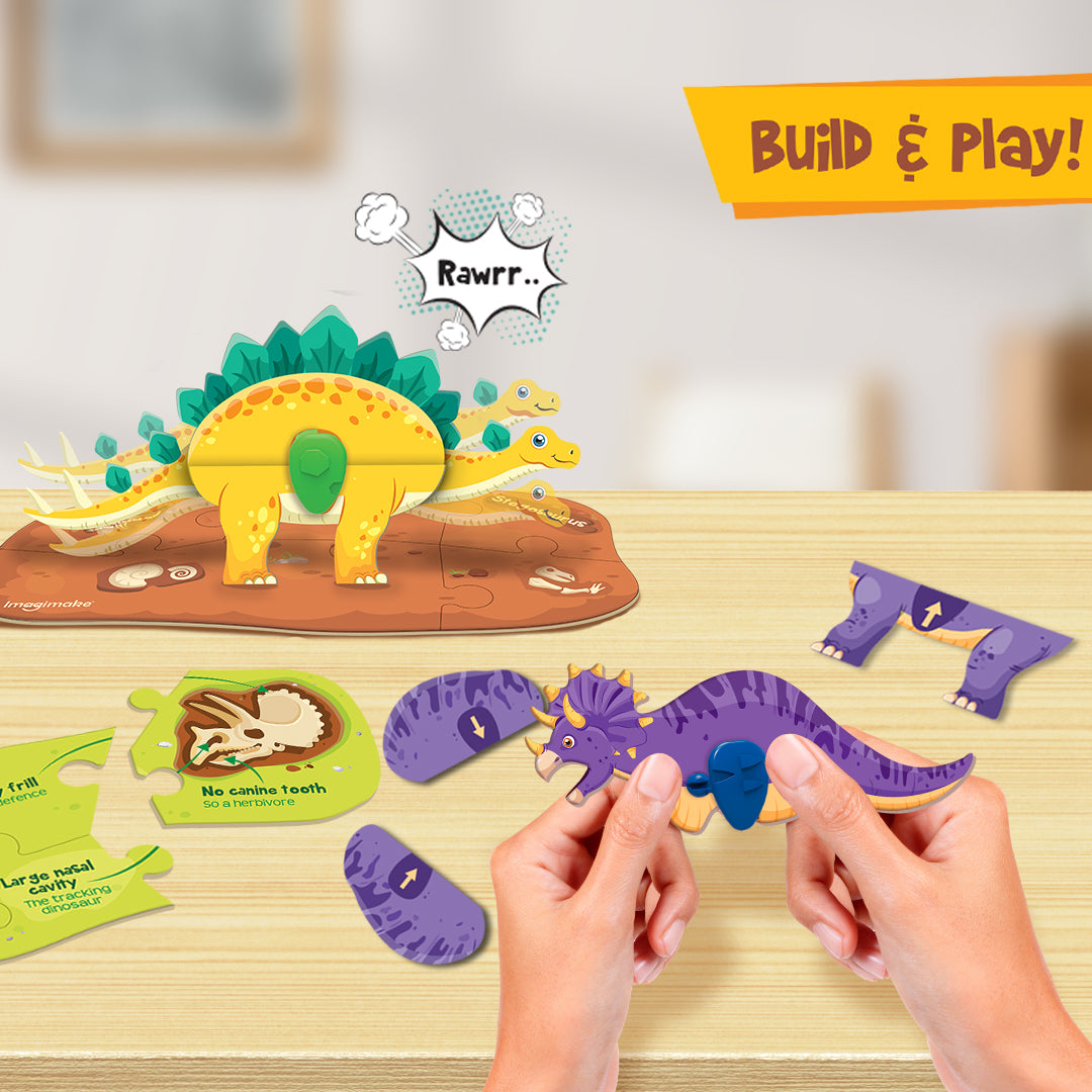 Imagimake Glow in The Dark Dinosaur Figure Set & Egg - Blue