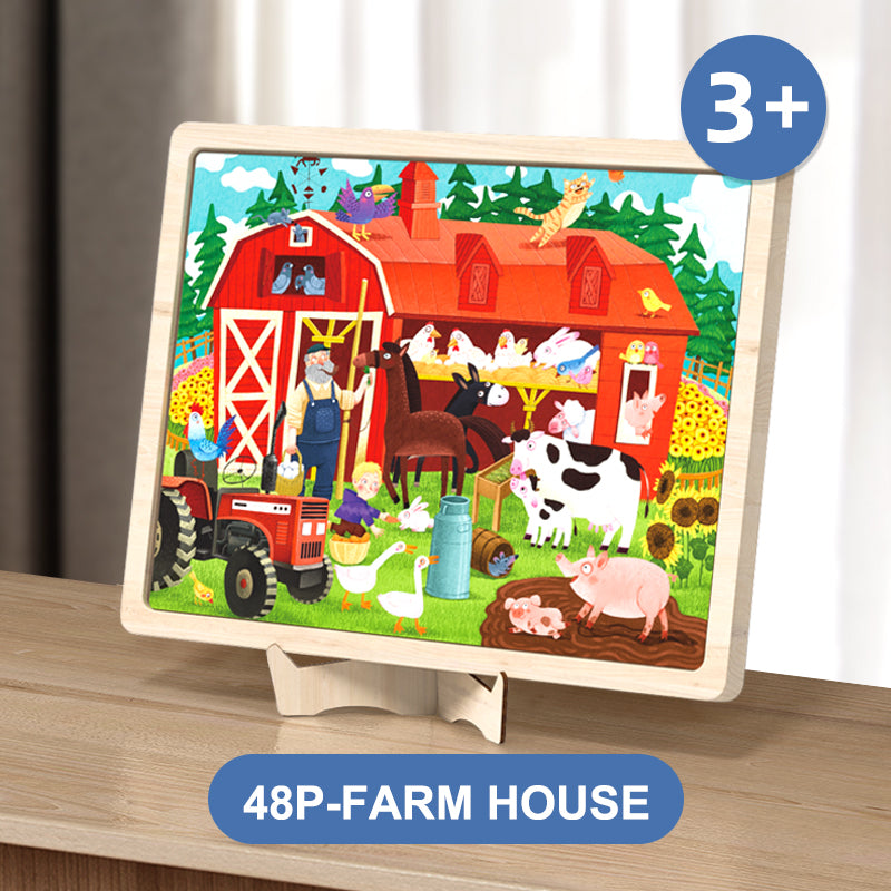 Wooden Puzzle: Farm Cottage 48P