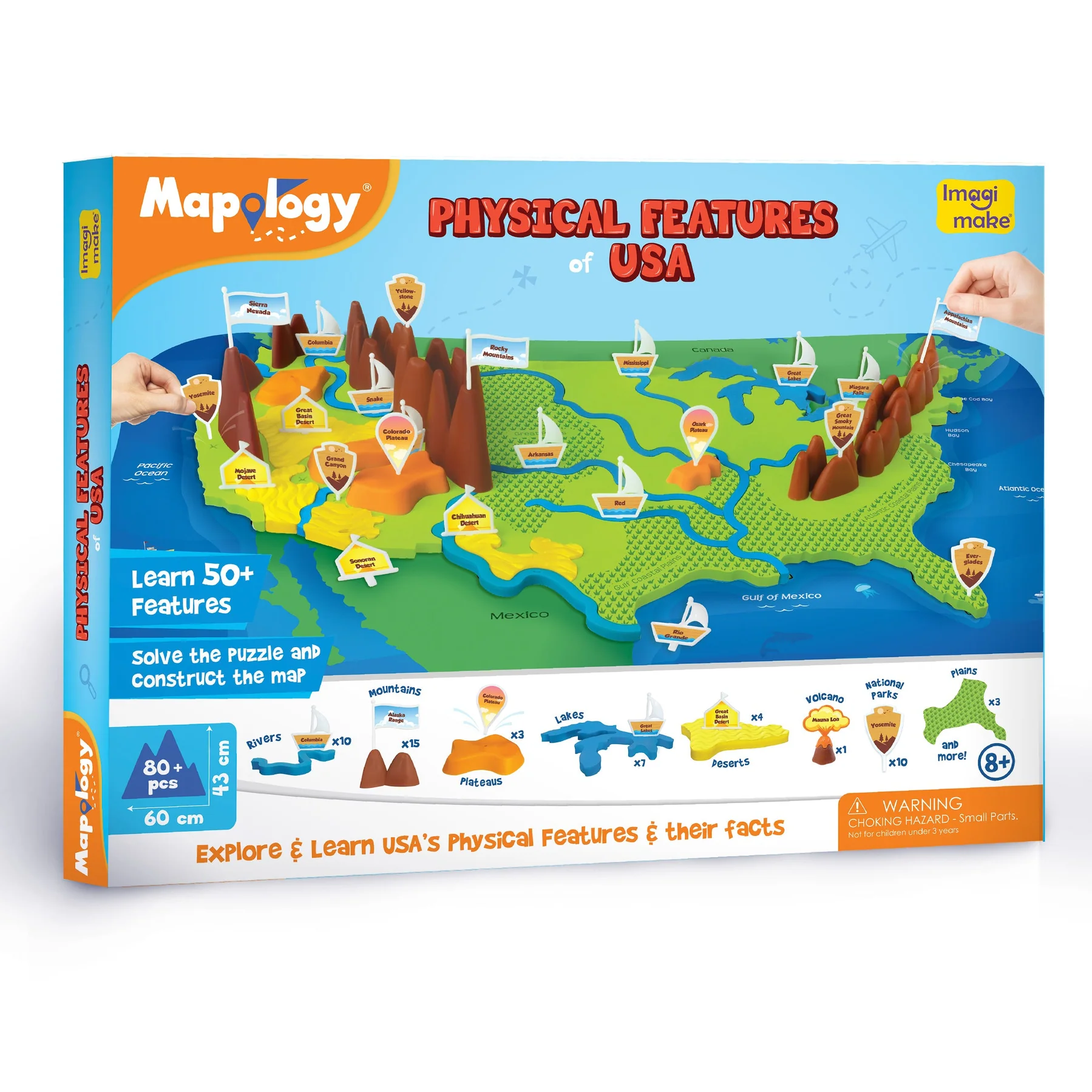 Imagimake Mapology Physical Map - USA Puzzle