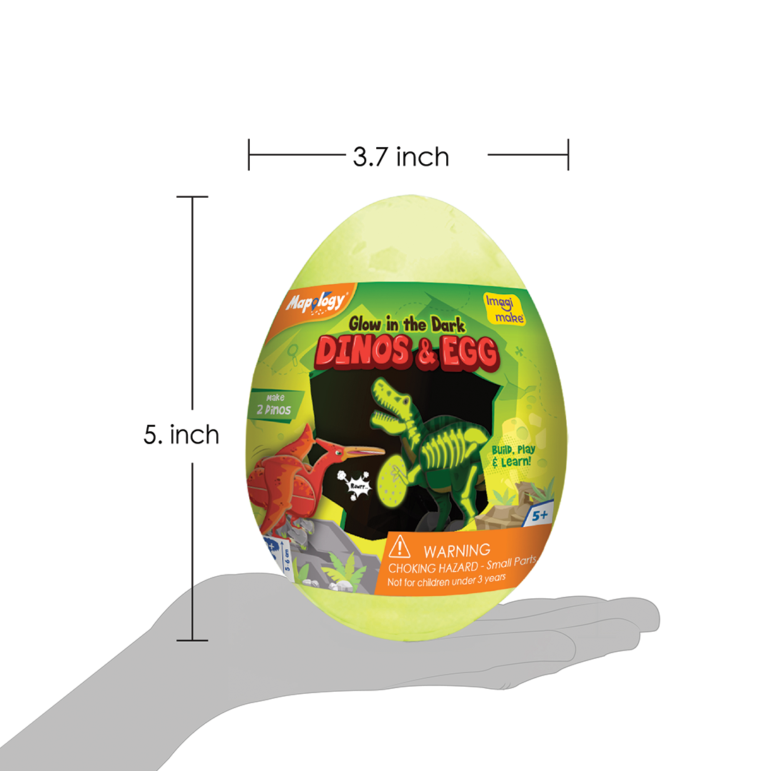 Imagimake Glow in The Dark Dinos & Egg Green
