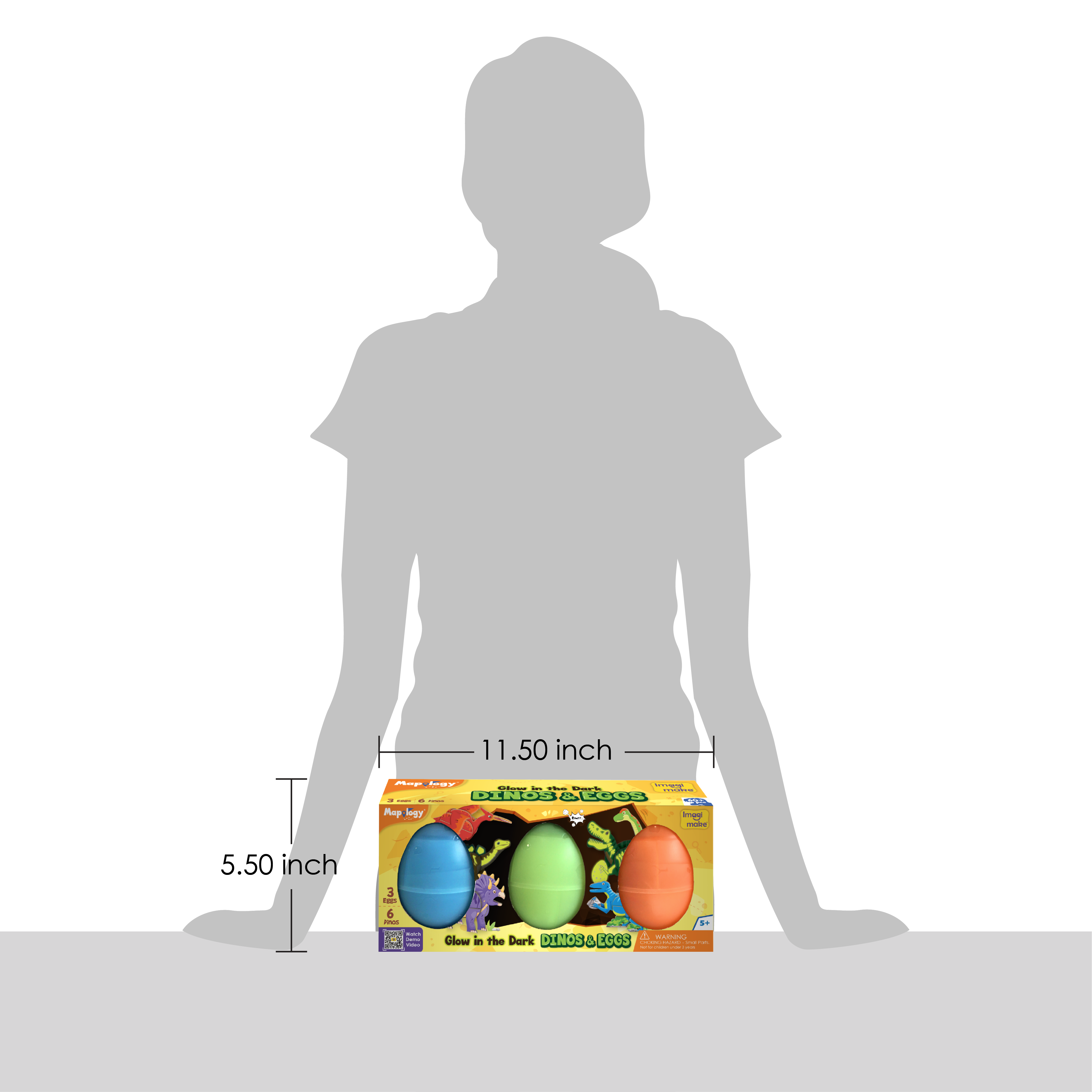 Imagimake Glow In The Dark Dinos & Egg - Set Of 3 Eggs