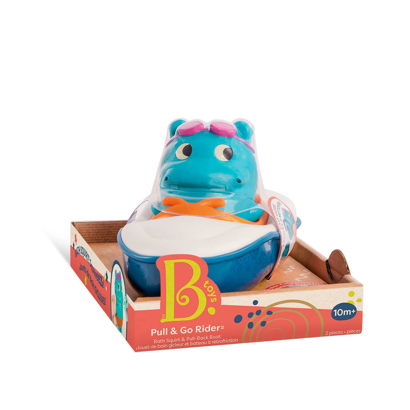 Pull-Back & Go Bath Boat & Toy Hippo