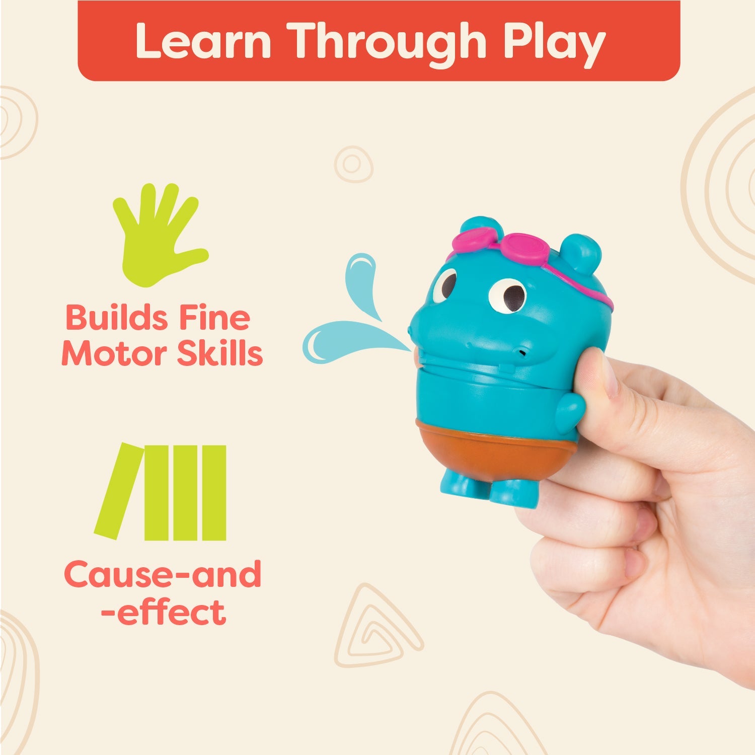 Pull-Back & Go Bath Boat & Toy Hippo