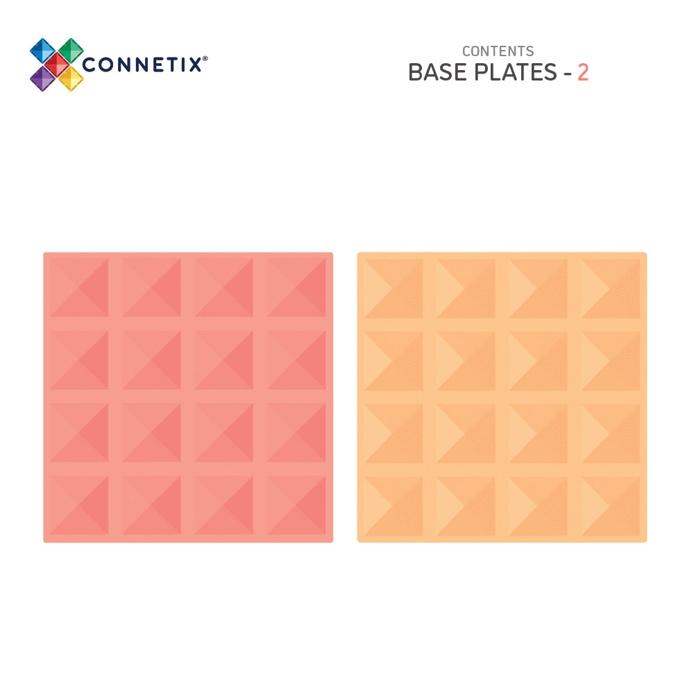 Connetix Pastel Lemon & Peach Base Plate 2 pc