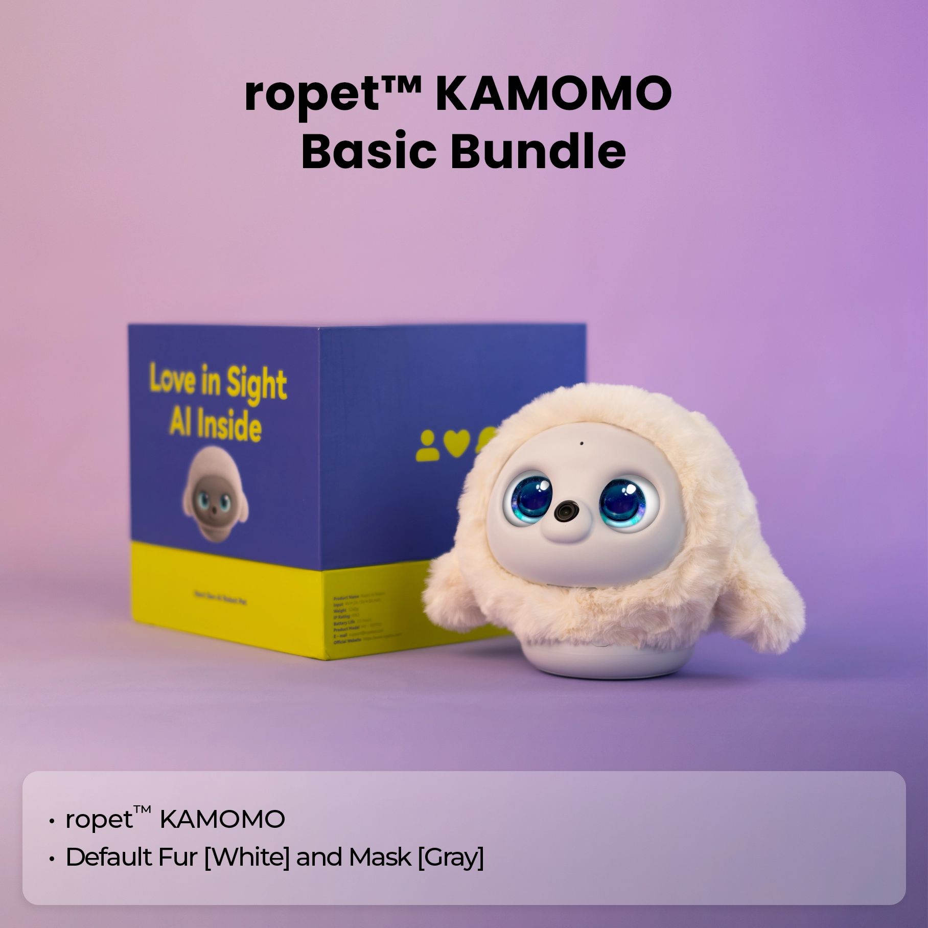 ropet™ KAMOMO - Interactive AI Plush Robot Pet & Emotional Comfort Companion