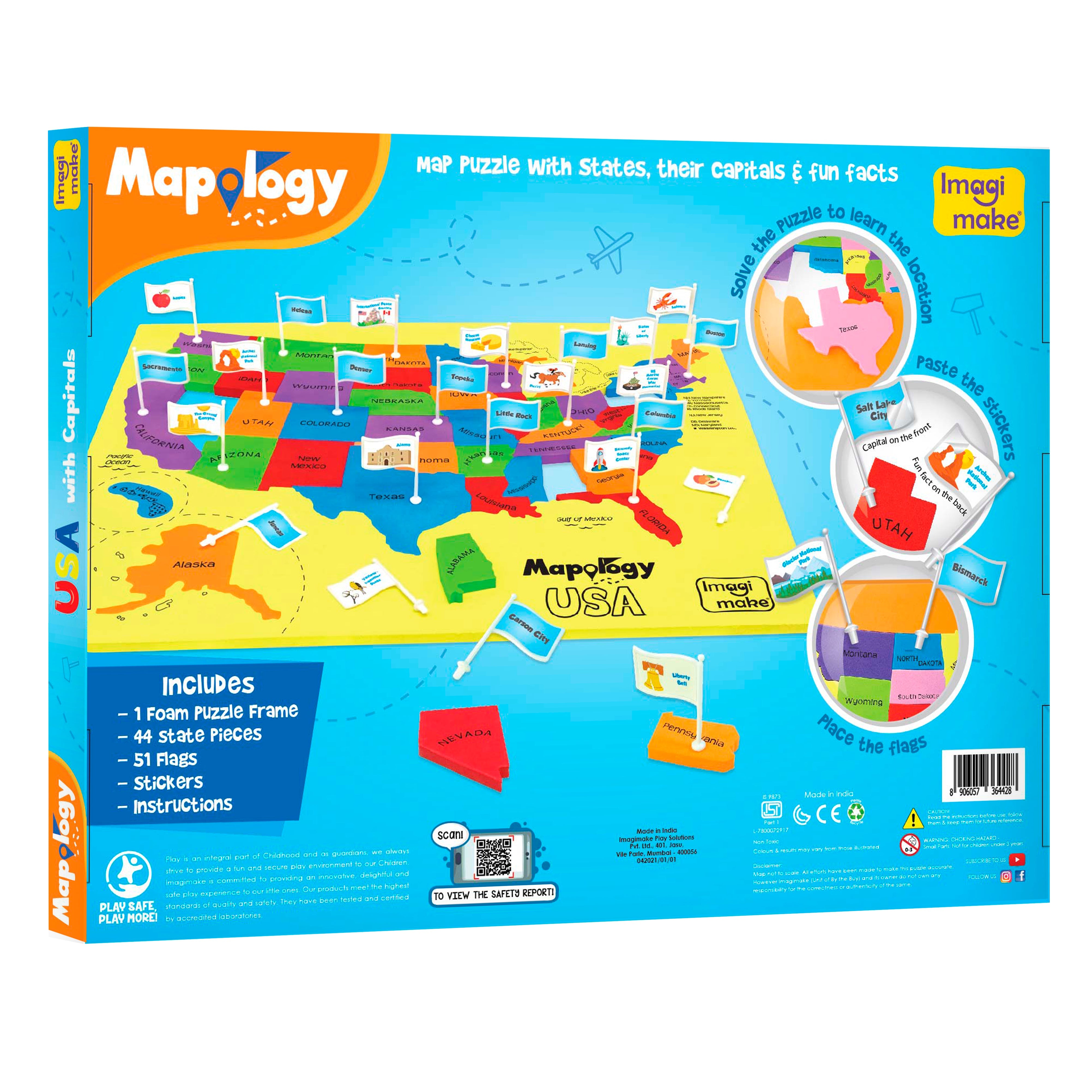 Imagimake Mapology USA with Capitals Puzzle