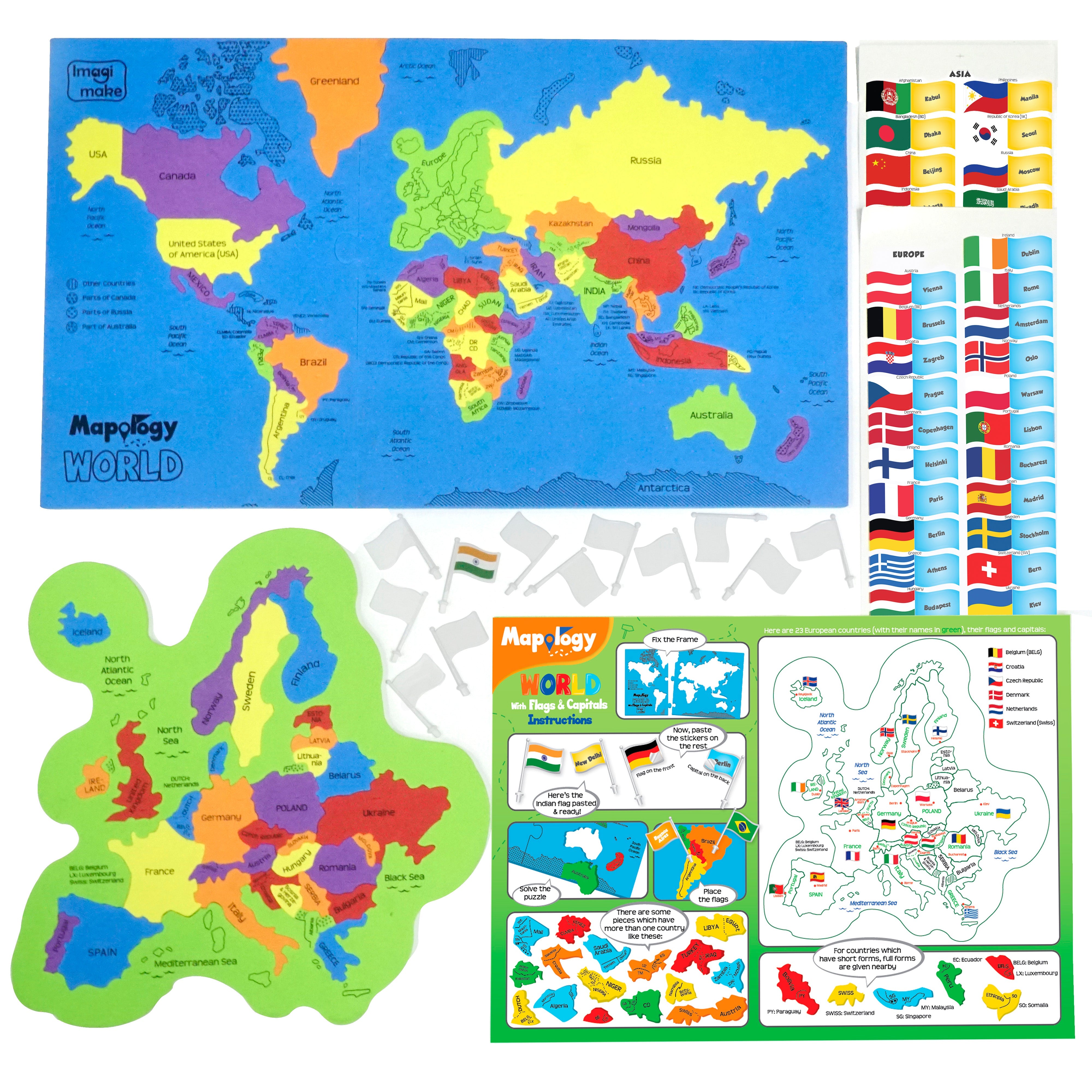 Imagimake Mapology World with Flags & Capitals
