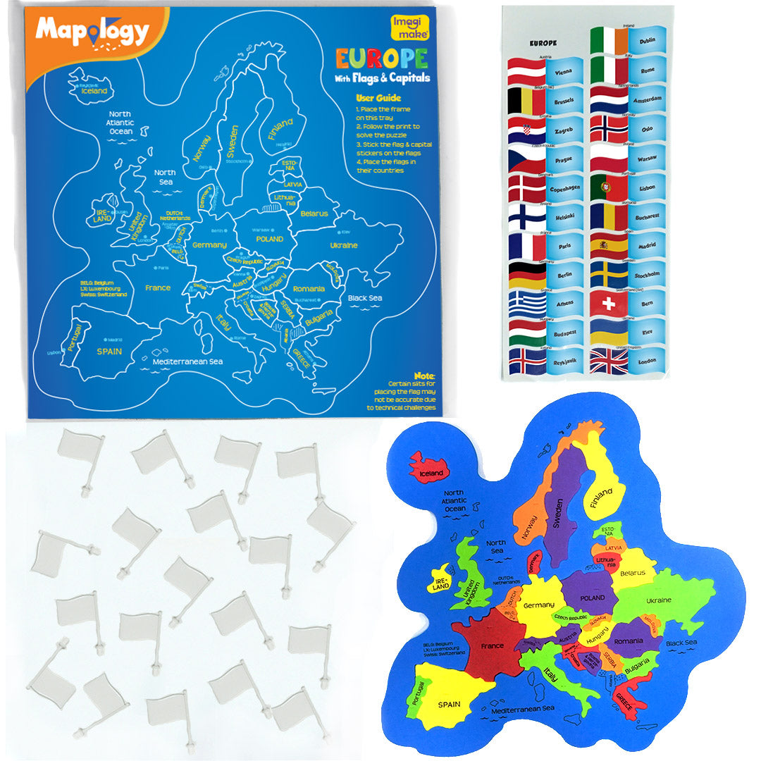 Imagimake Mapology Europe with Flags & Capitals Puzzle