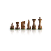 Modern Style Olive Burl Chess set (Natural Brown & Ivory)