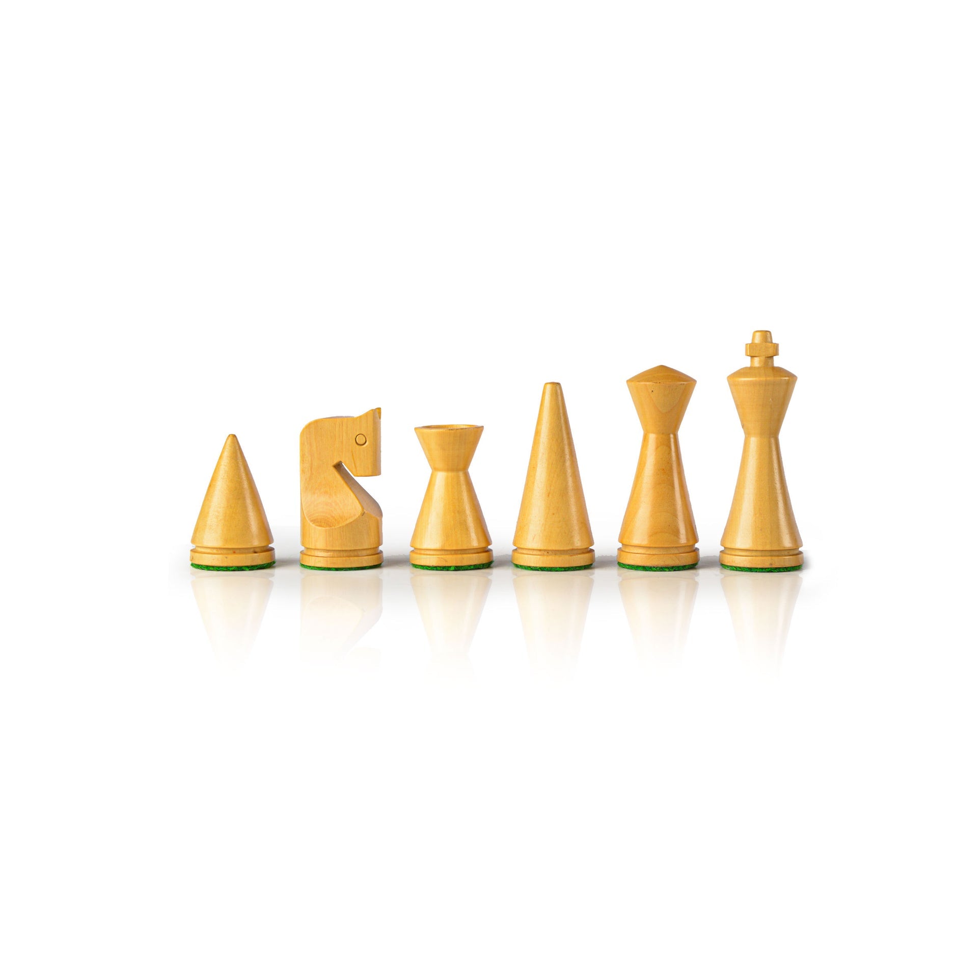 Modern Style Olive Burl Chess set (Natural Brown & Ivory)