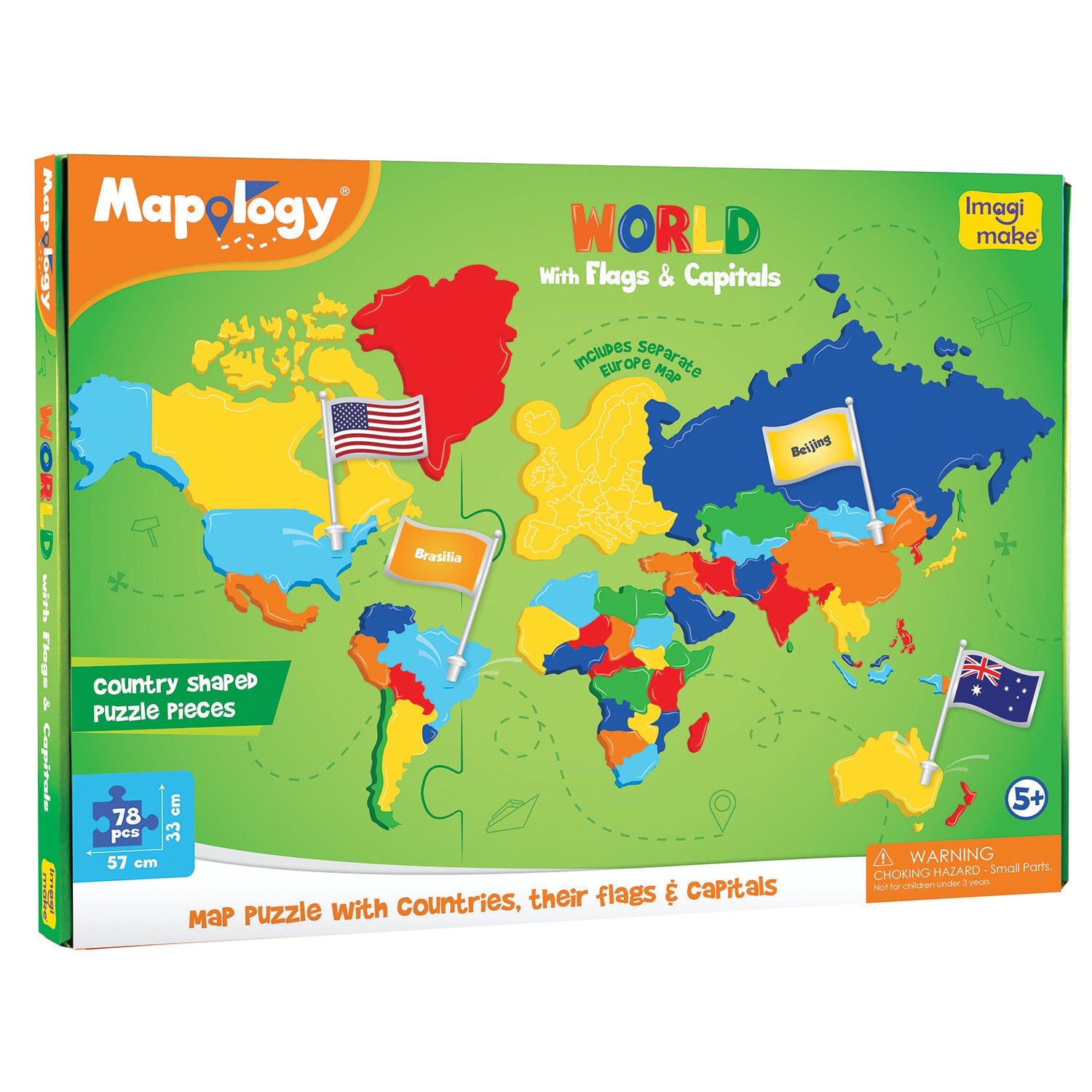 Imagimake Mapology World with Flags & Capitals