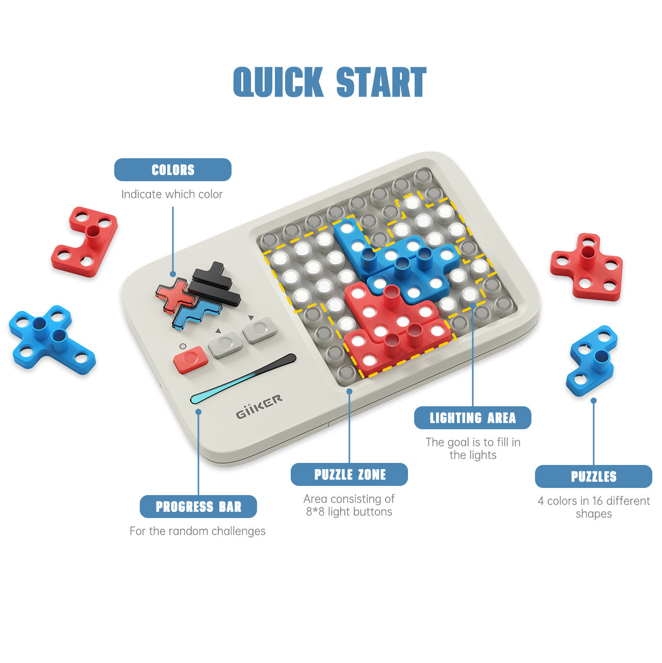 GiiKER Super Blocks - A Patience and Logic Game for Children with Over 1000 Level Challenges