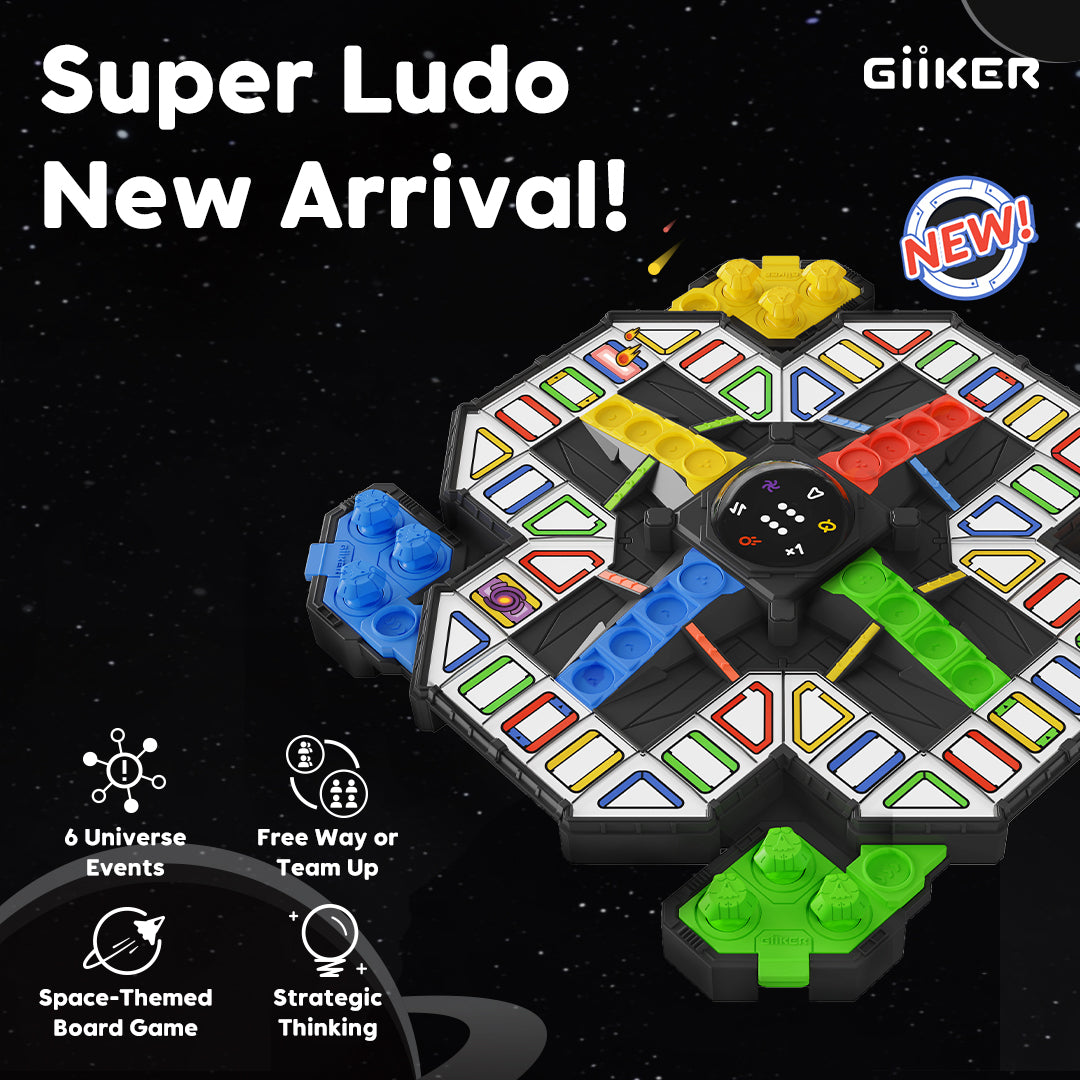 GiiKER Super Ludo - Space-Themed Electronic Ludo Board Game with Digital Dice