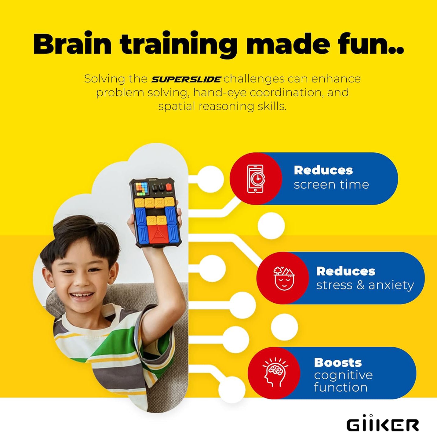 GiiKER Super Slide Interactive Handheld Console - A Brain Teaser with 500+ Level Challenges