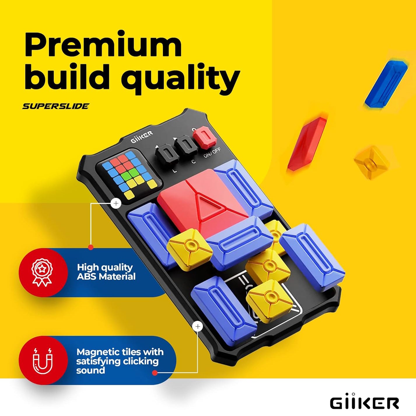 GiiKER Super Slide Interactive Handheld Console - A Brain Teaser with 500+ Level Challenges