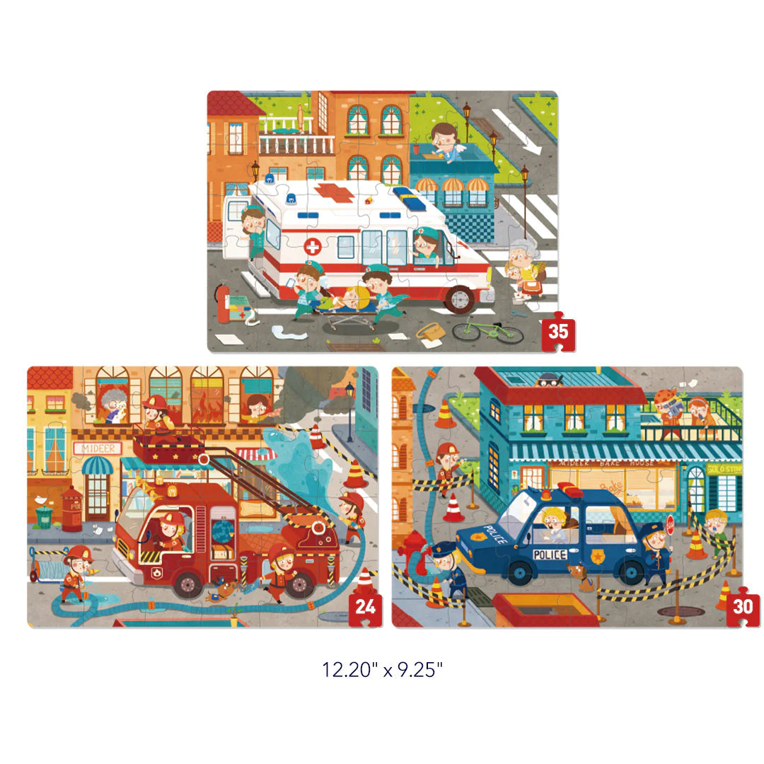 Level Up! Puzzles with Storage Bag Level 3 - Busy Busy Rescue Team [ 24P - 35P ]