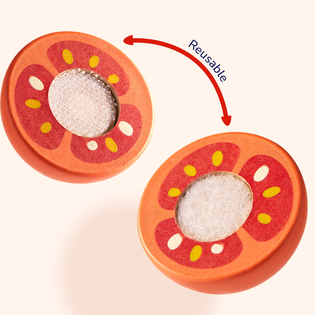 Fun Wooden Chopping Set: Delicious Fruits and Vegetables