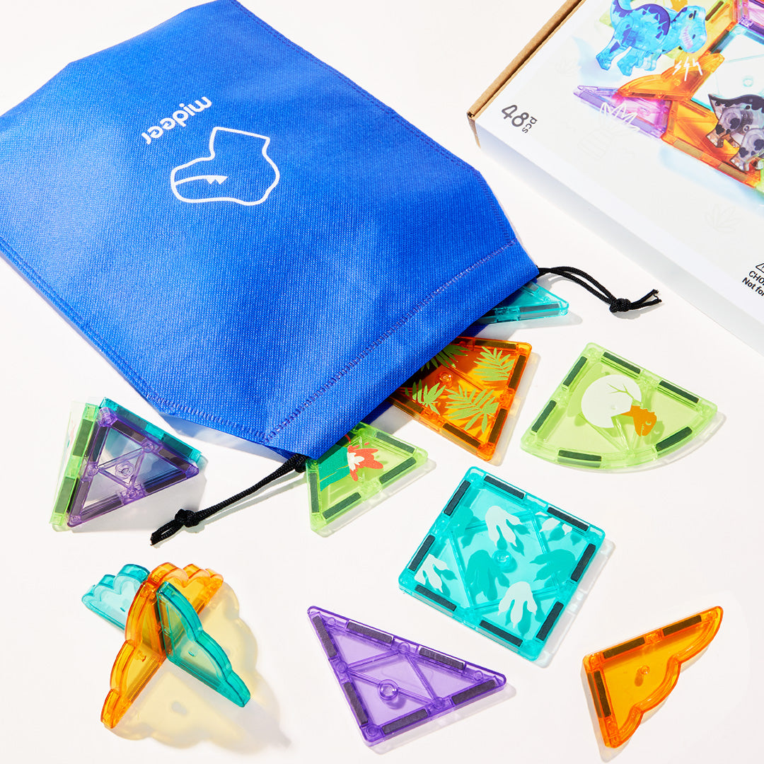 Colorful Magnetic Tiles: Jurassic Adventure [ 48P ]