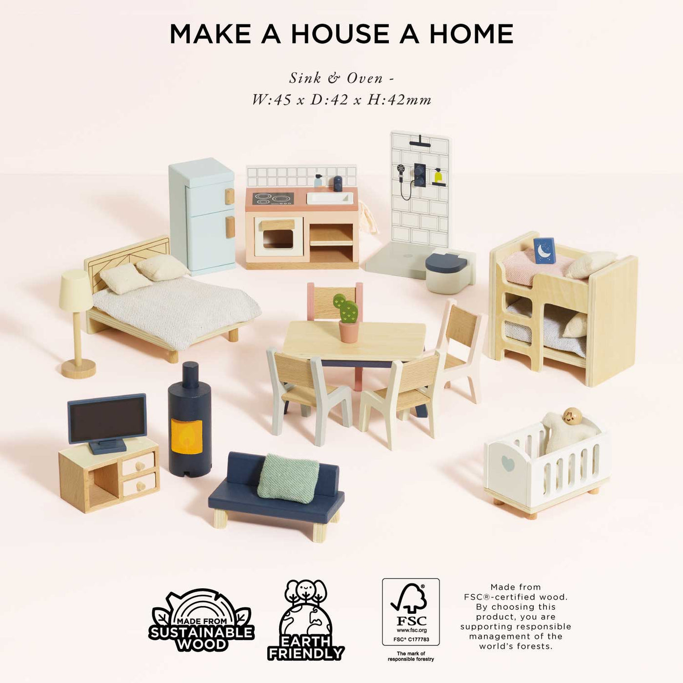 Le Toy Van Complete Dolls house Furniture Set