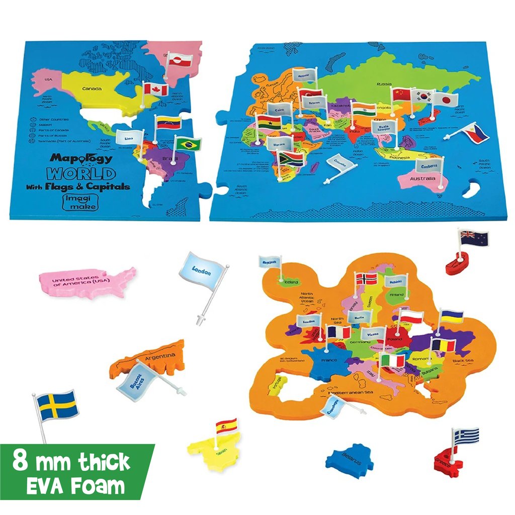 Imagimake Mapology World with Flags & Capitals