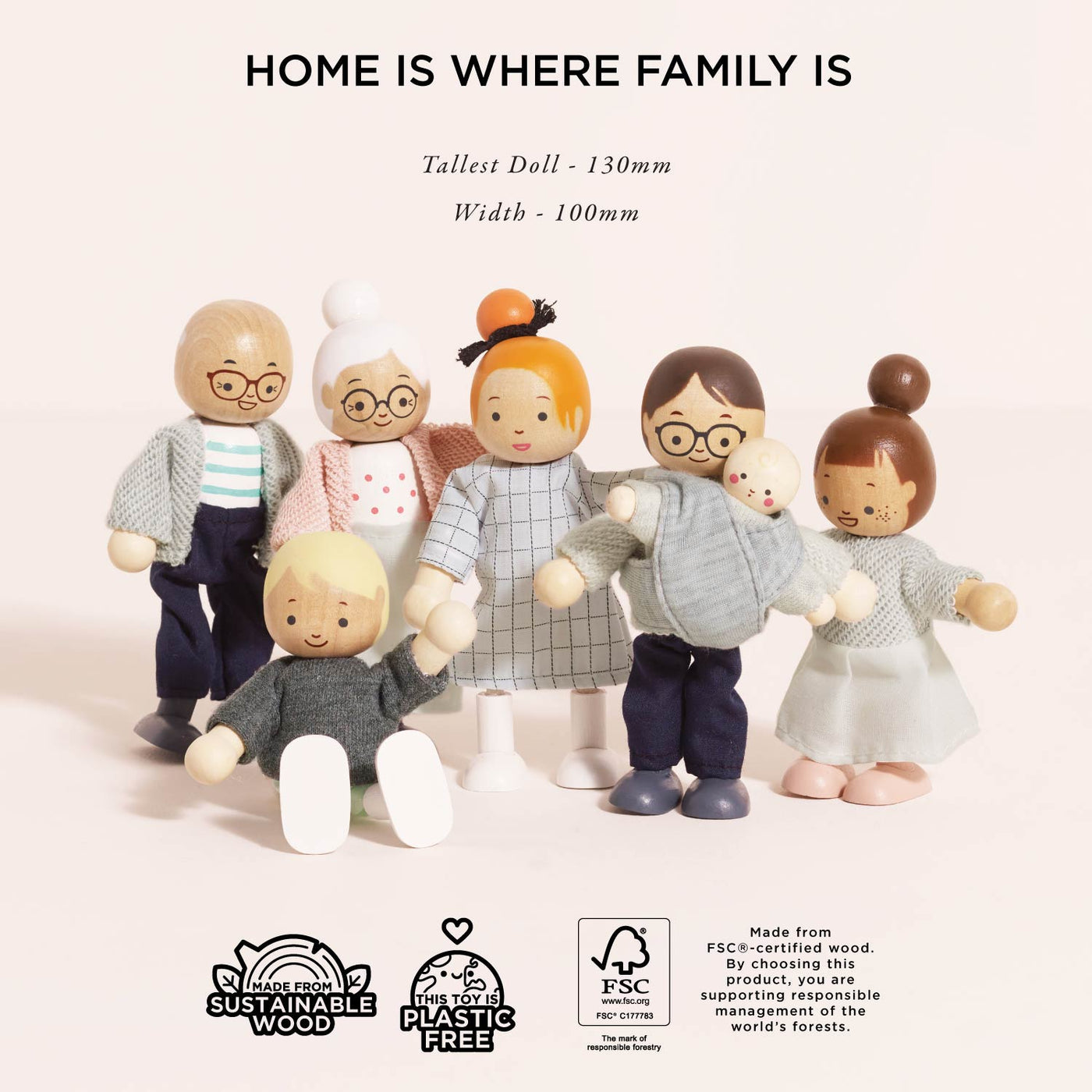Le Toy Van Wooden Dolls House Family