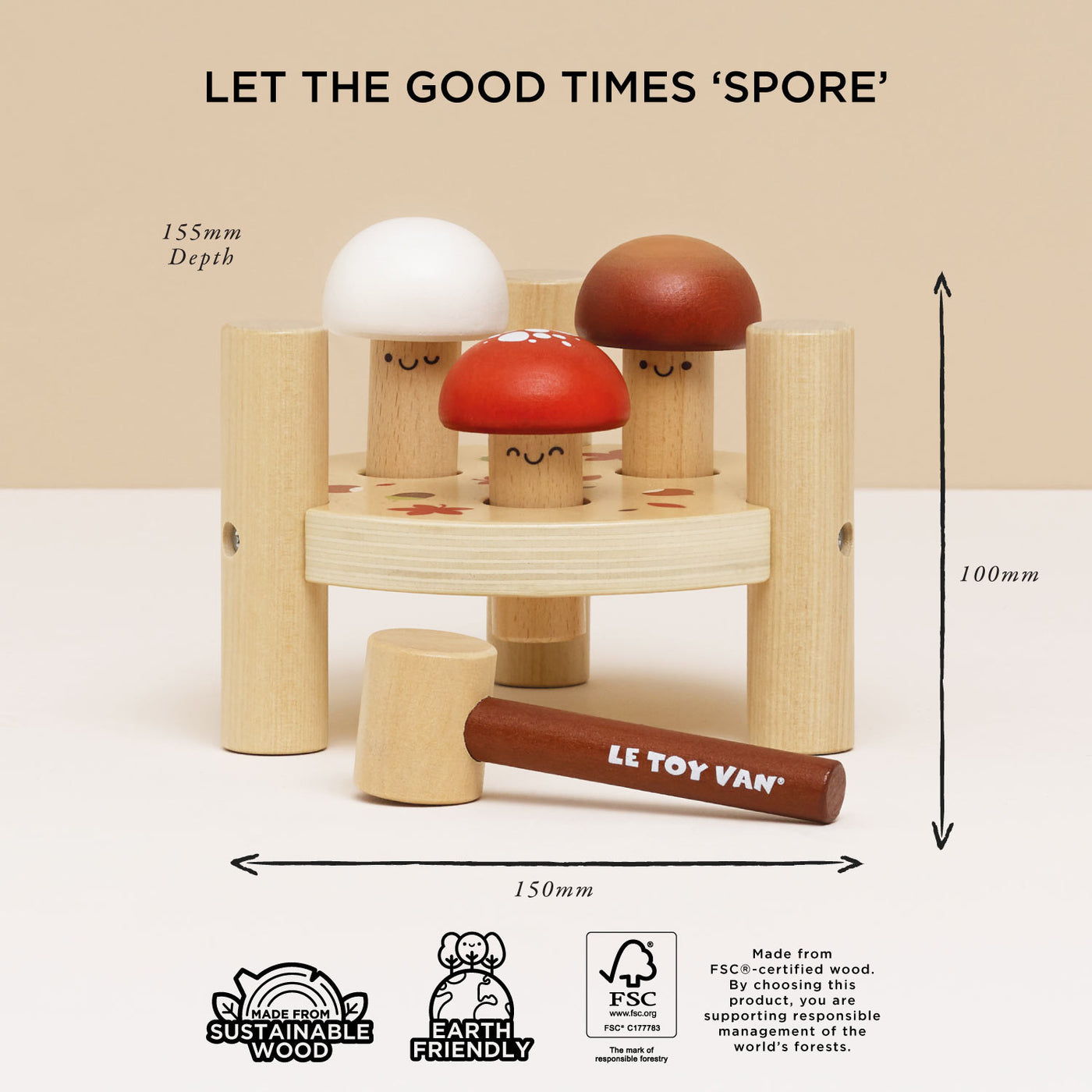Le Toy Van Woodland Mushroom Hammer Game