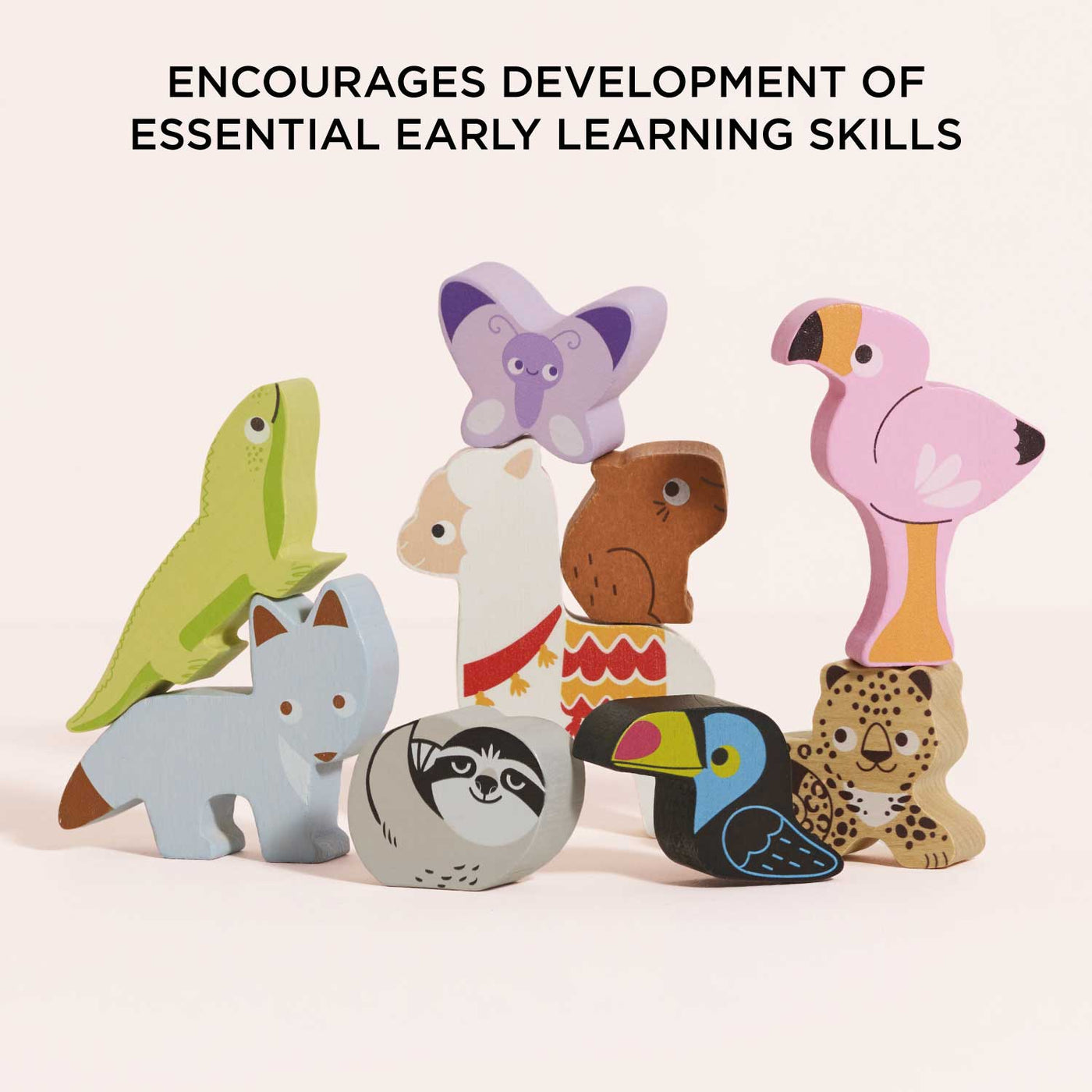 Le Toy Van Wooden Stacking Animals & Bag