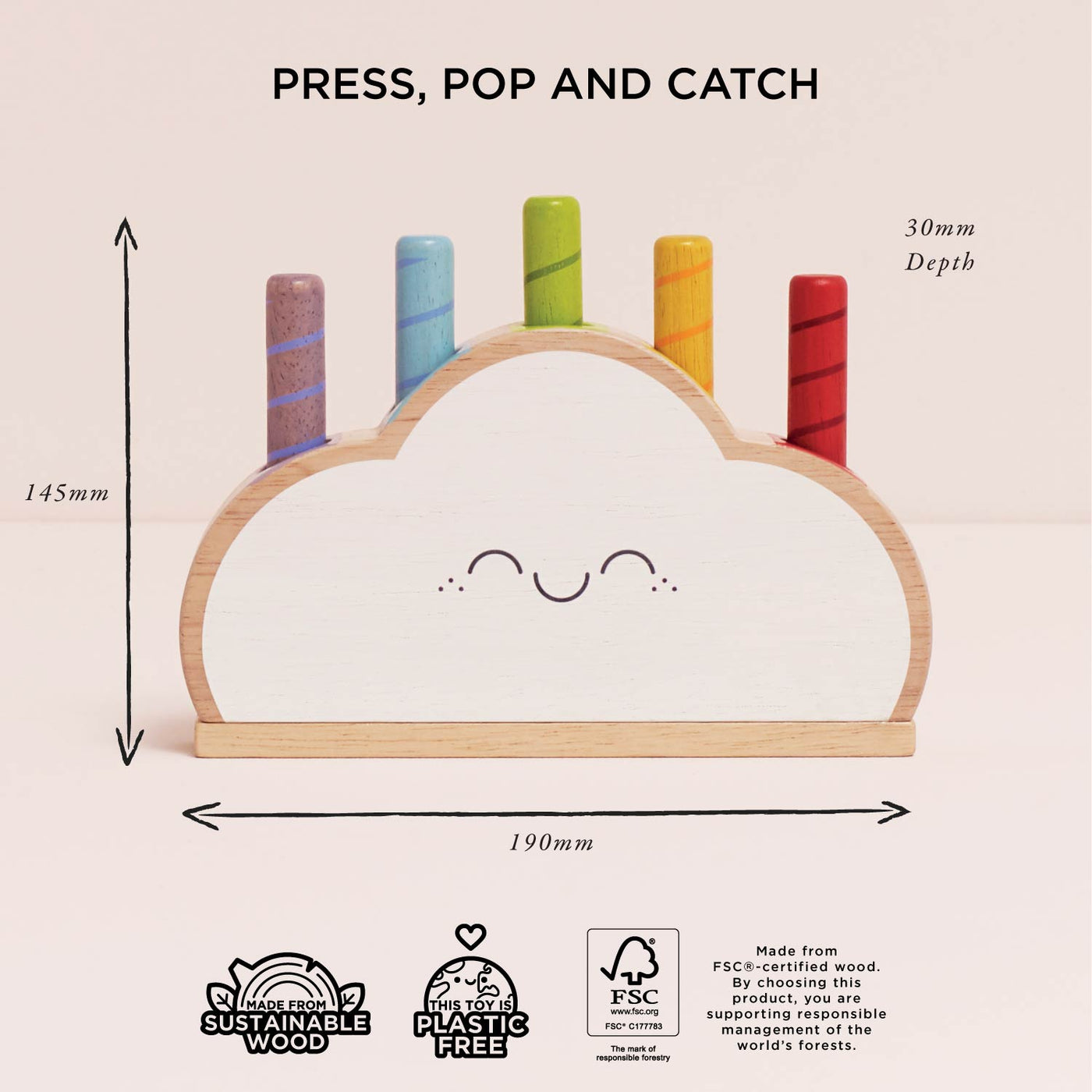 Le Toy Van Rainbow Cloud Pop-up Toy