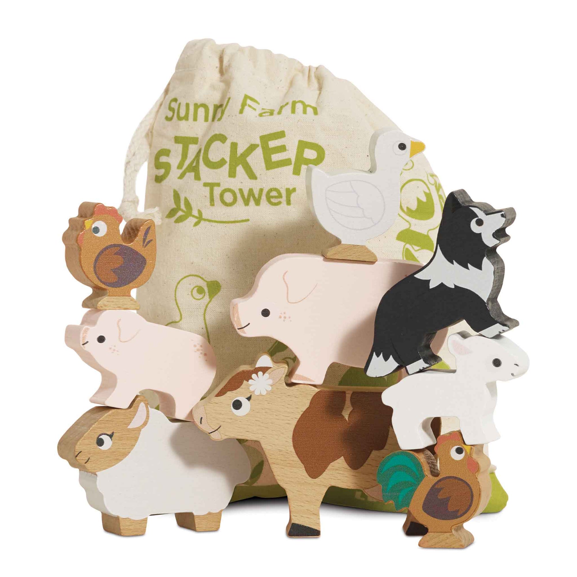 Le Toy Van Farmyard Stacking Animals & Bag