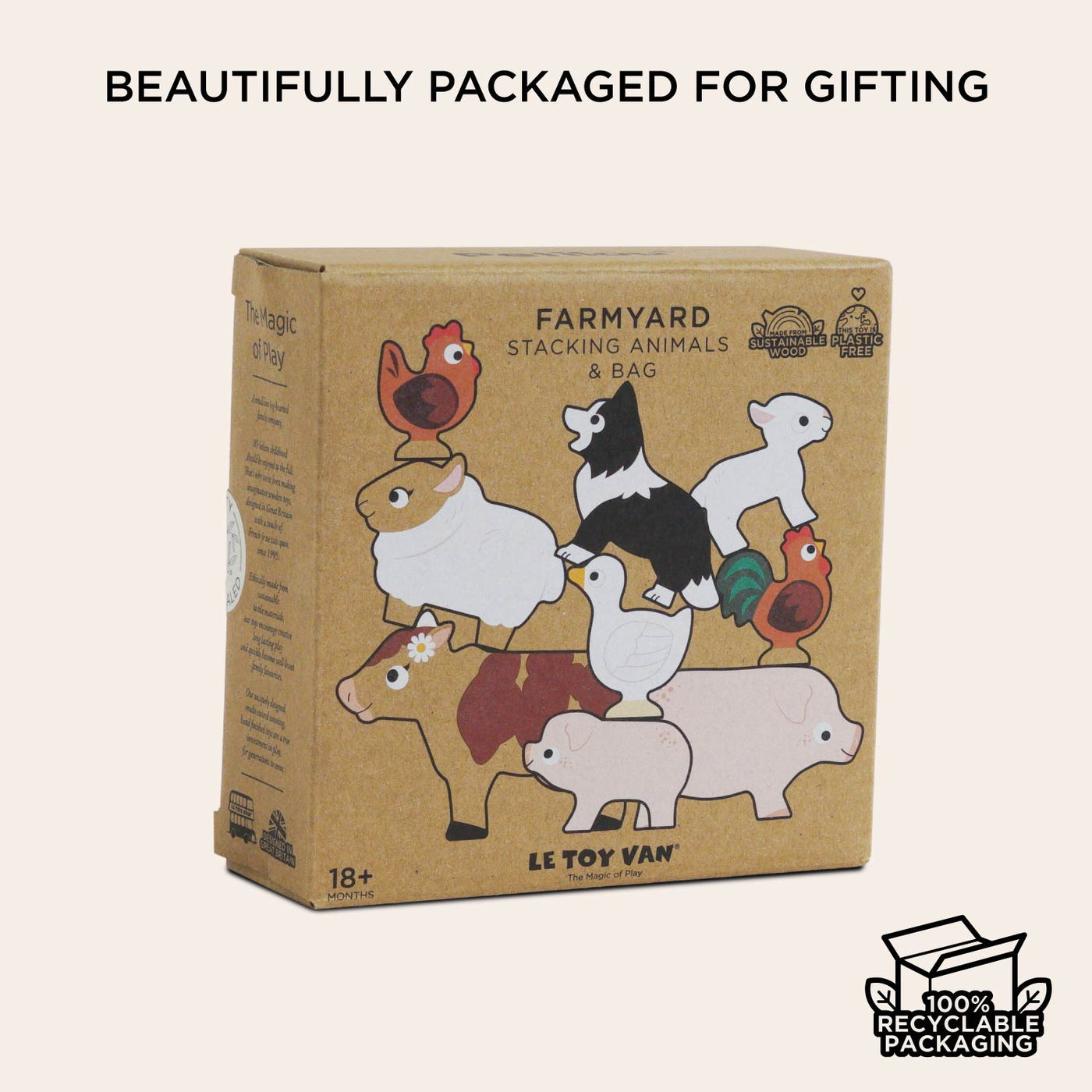 Le Toy Van Farmyard Stacking Animals & Bag