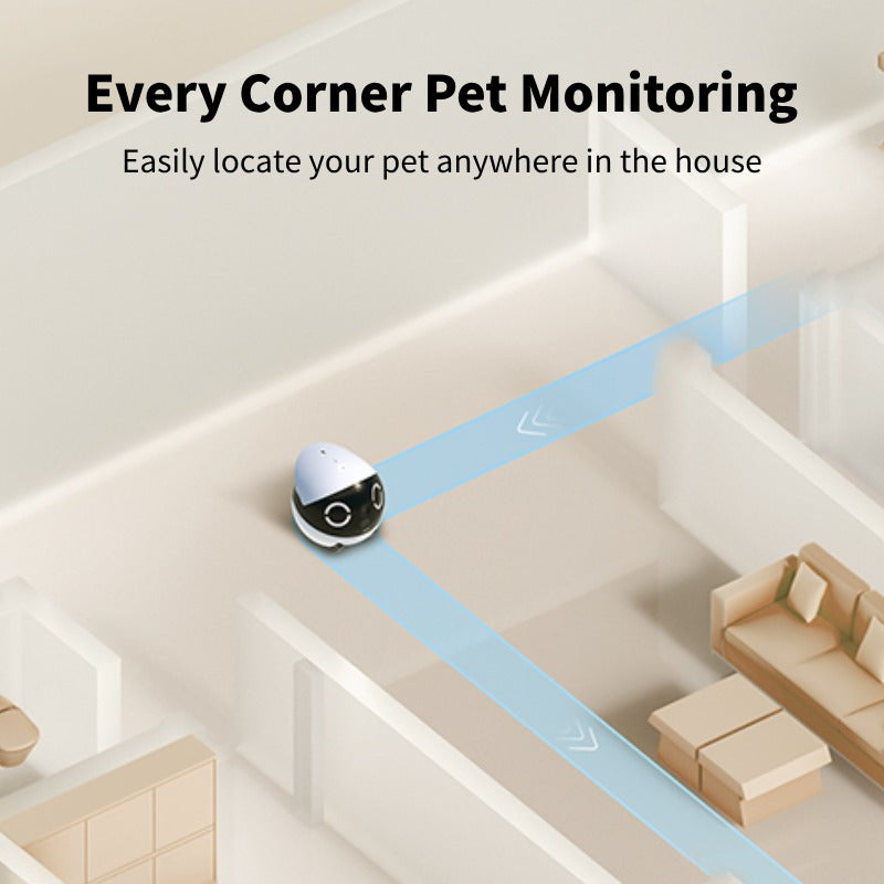 ROLA Mini Companion Robot - Monitor-Movable 2K Pet Monitor-2 Way Communication with One Tap