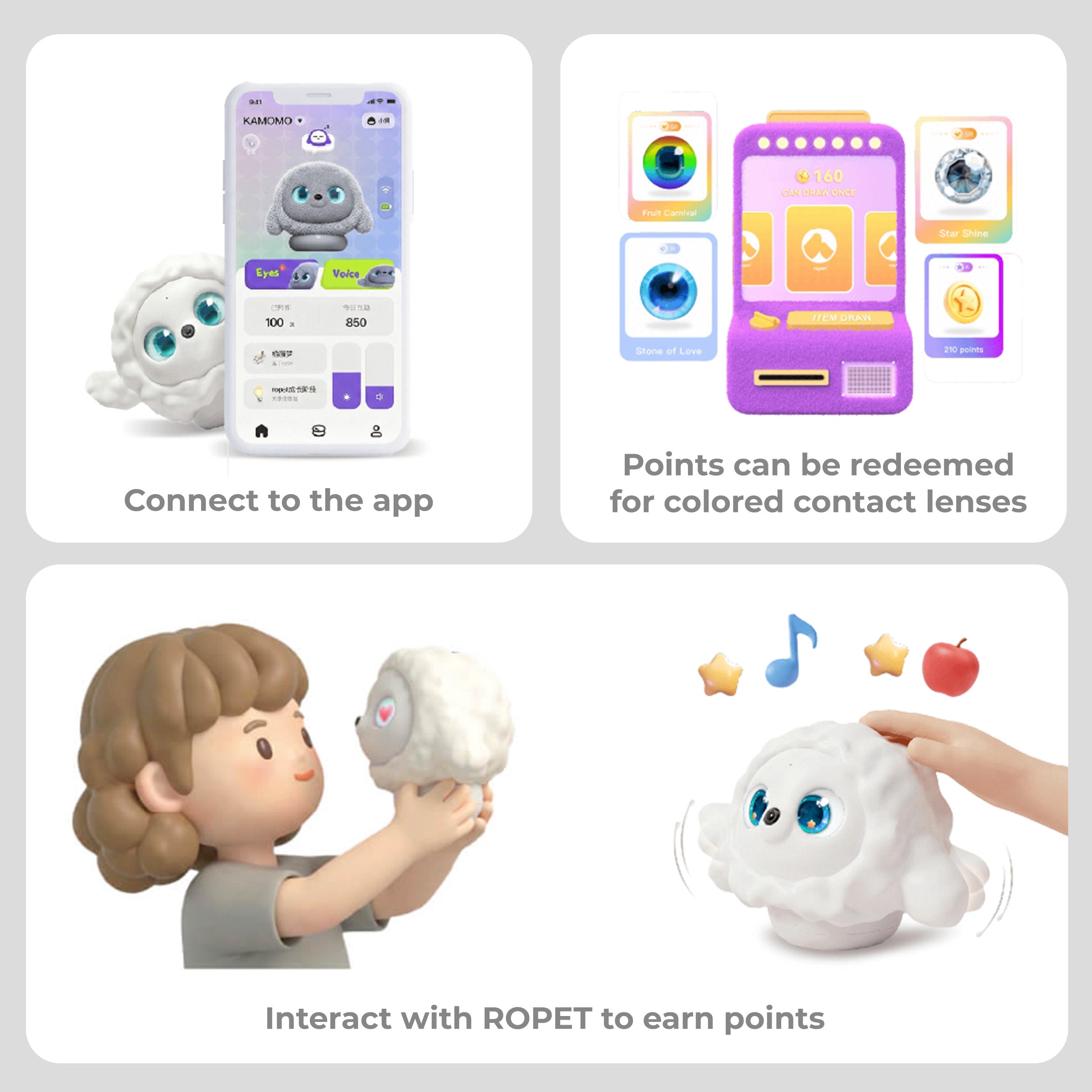 ropet™ KAMOMO - Interactive AI Plush Robot Pet & Emotional Comfort Companion