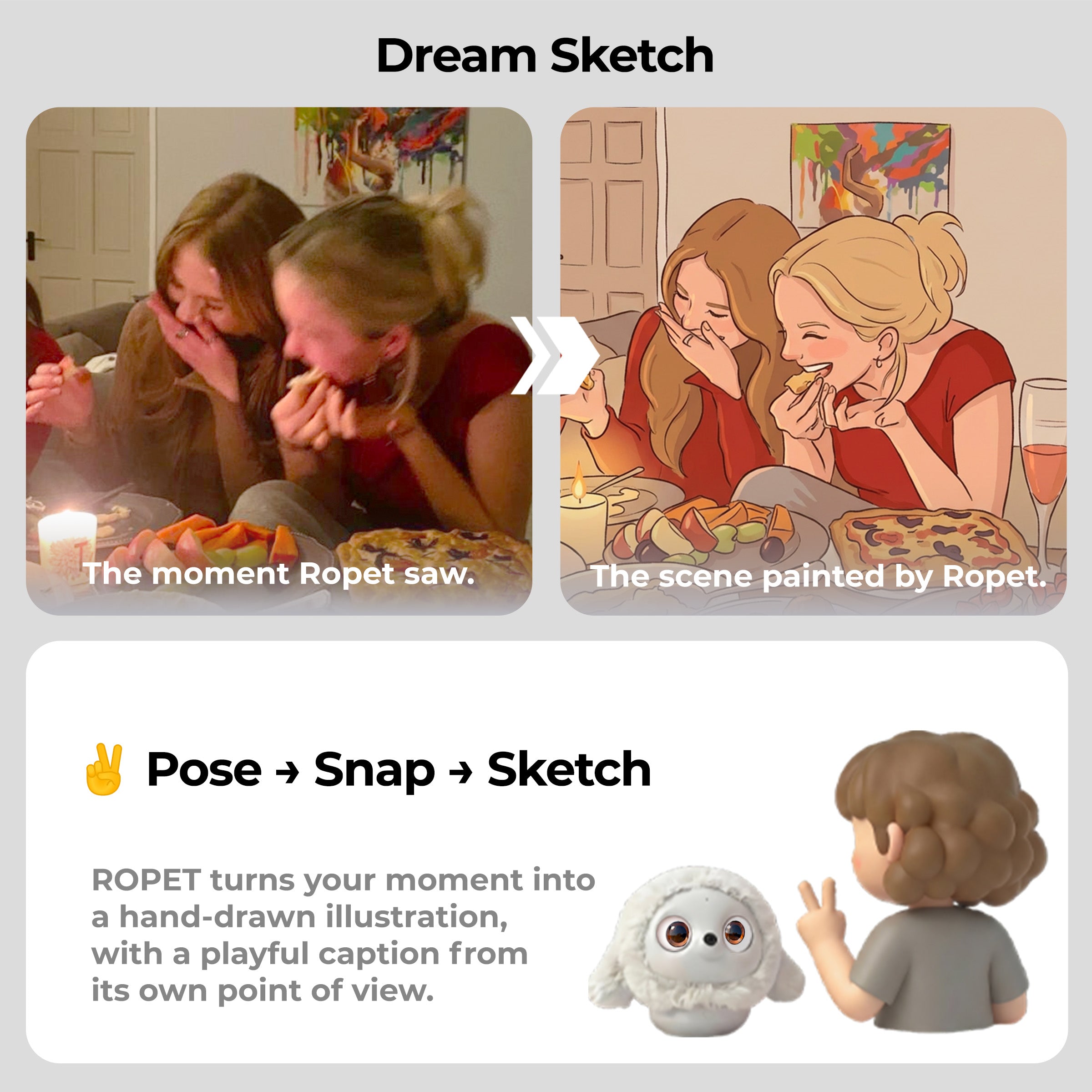 ropet™ KAMOMO - Interactive AI Plush Robot Pet & Emotional Comfort Companion