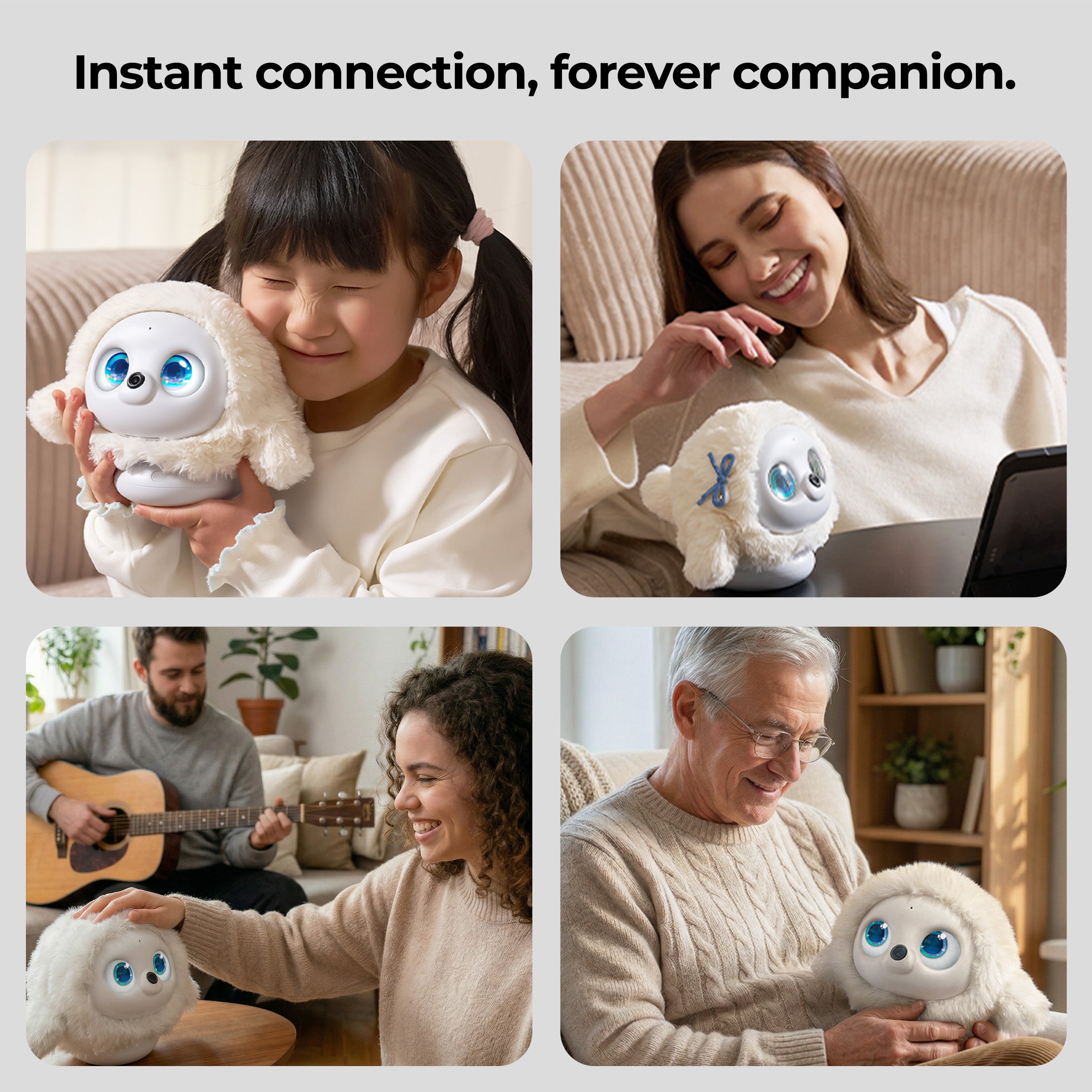 ropet™ KAMOMO - Interactive AI Plush Robot Pet & Emotional Comfort Companion